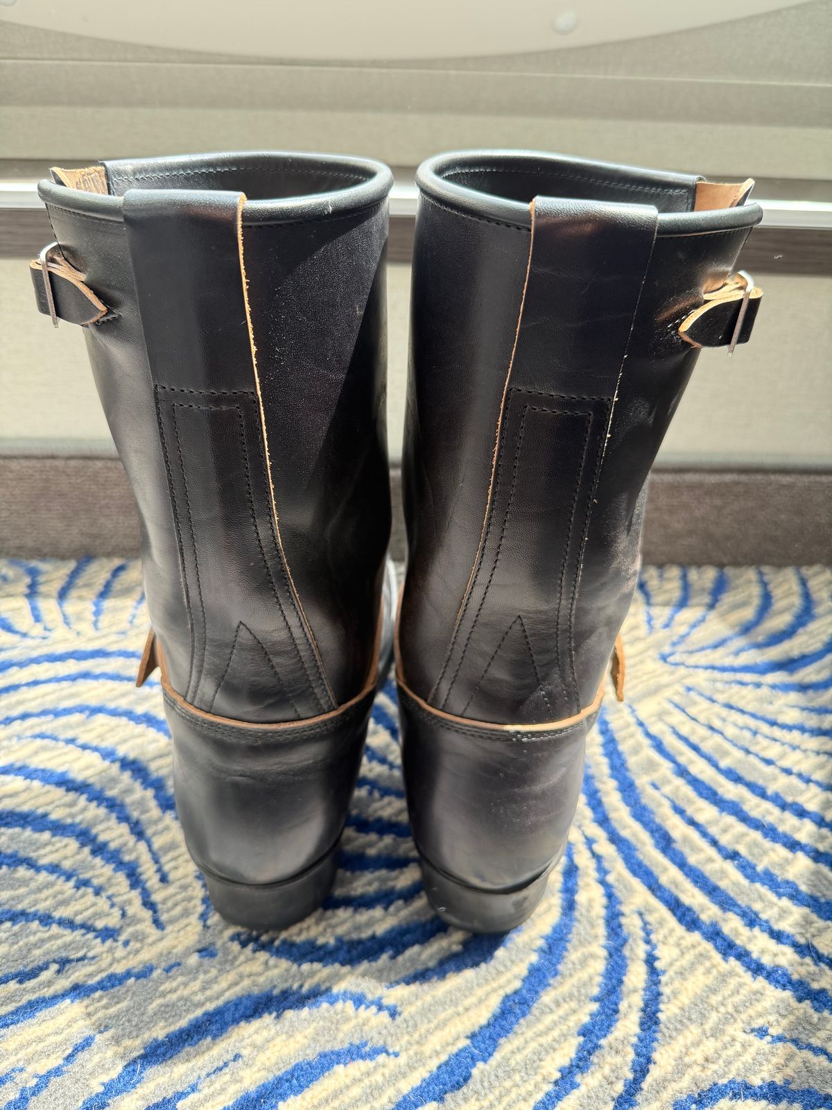 Photo by kronograf on October 20, 2025 of the Addict Boots AB-01 Engineer Boots in Maryam Black Horsebutt.