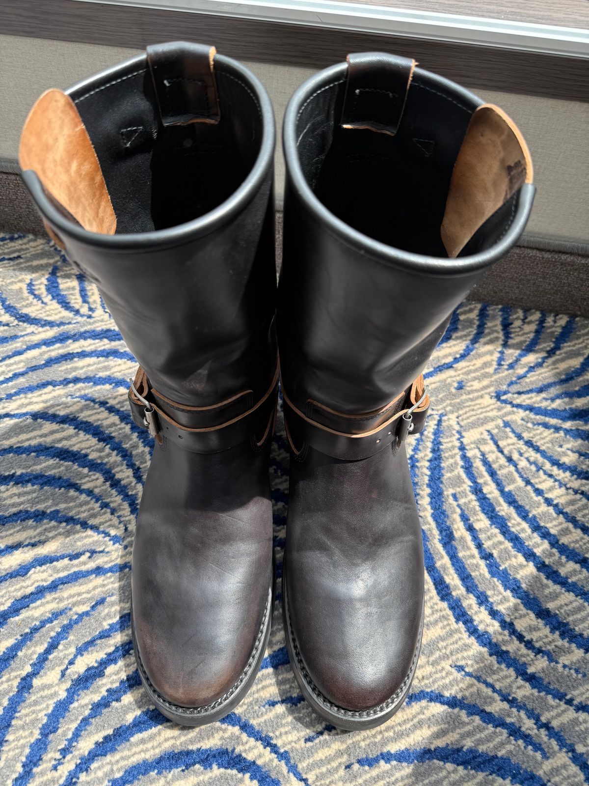 Photo by kronograf on October 20, 2025 of the Addict Boots AB-01 Engineer Boots in Maryam Black Horsebutt.