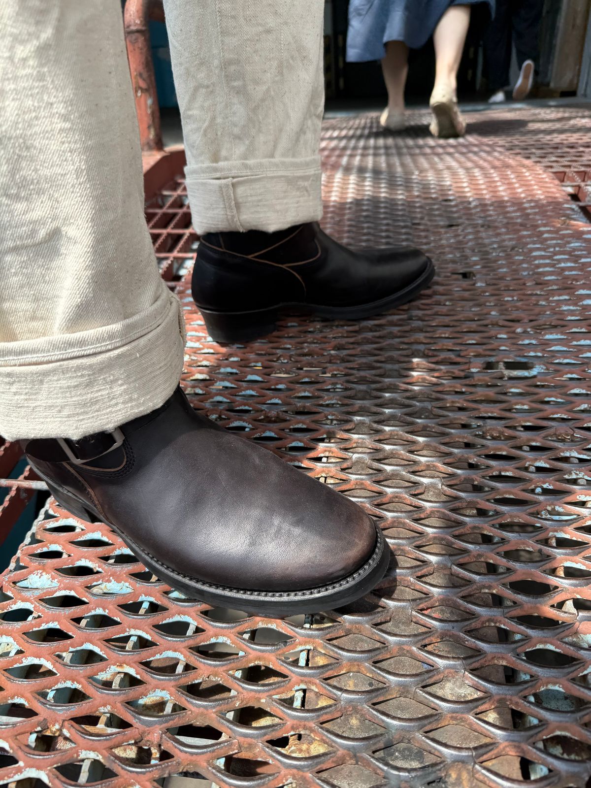 Photo by kronograf on October 28, 2025 of the Addict Boots AB-01 Engineer Boots in Maryam Black Horsebutt.