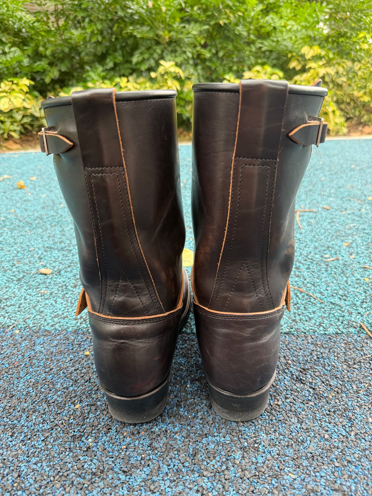 Photo by kronograf on January 3, 2026 of the Addict Boots AB-01 Engineer Boots in Maryam Black Horsebutt.