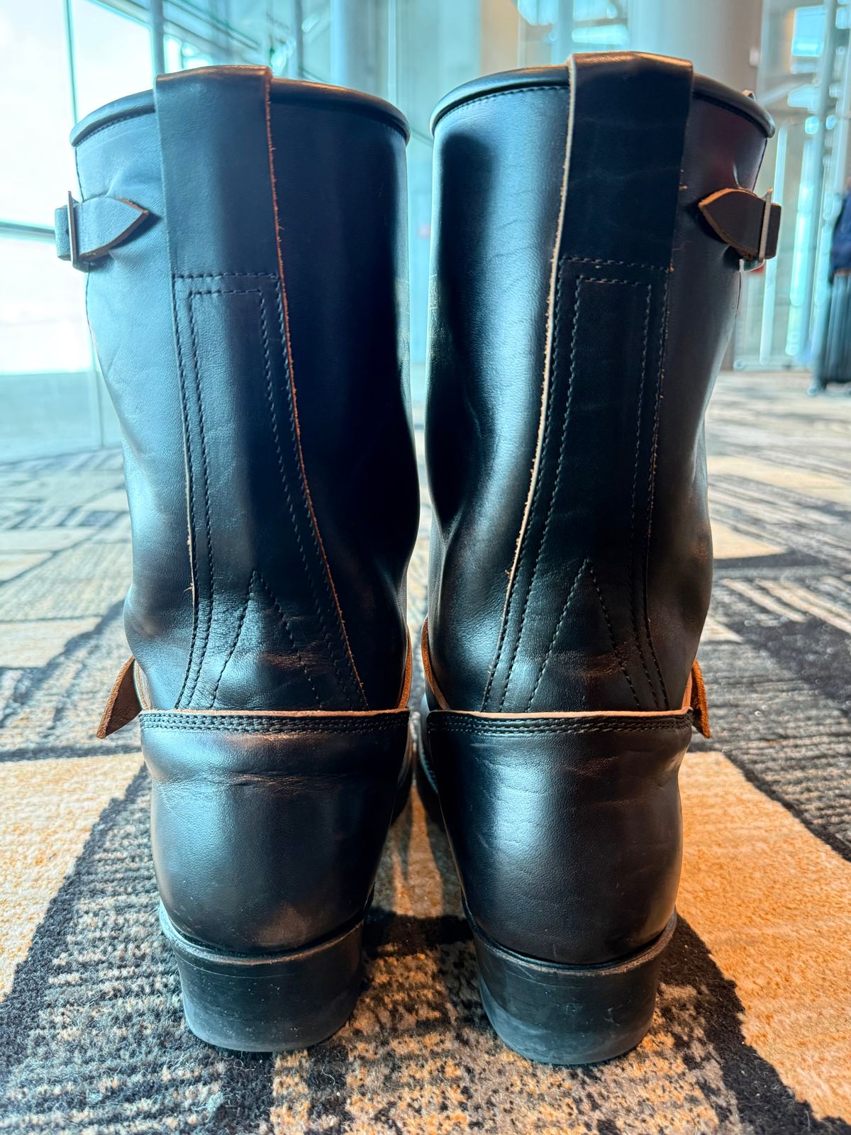 Photo by kronograf on February 2, 2026 of the Addict Boots AB-01 Engineer Boots in Maryam Black Horsebutt.