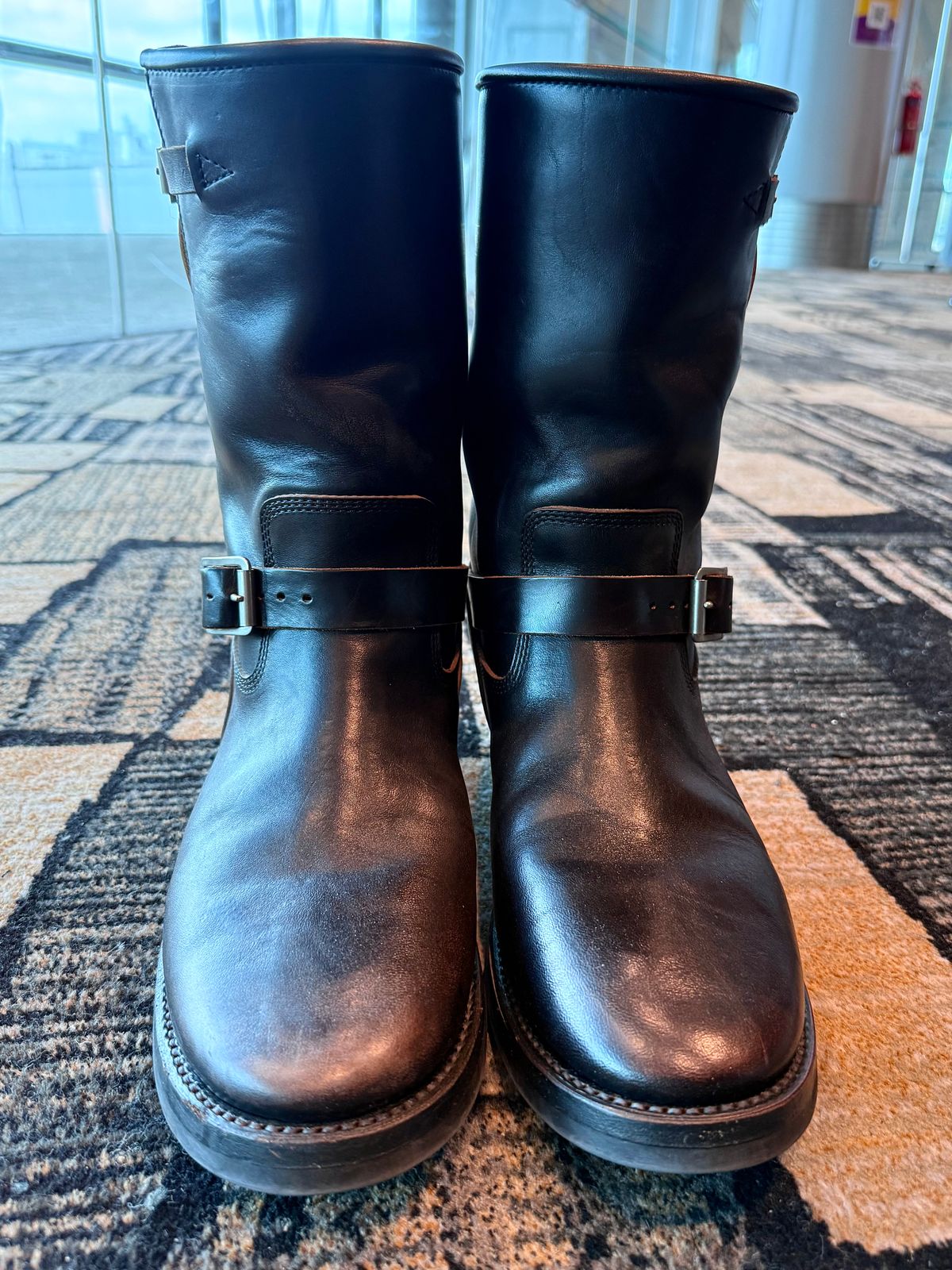 Photo by kronograf on February 2, 2026 of the Addict Boots AB-01 Engineer Boots in Maryam Black Horsebutt.