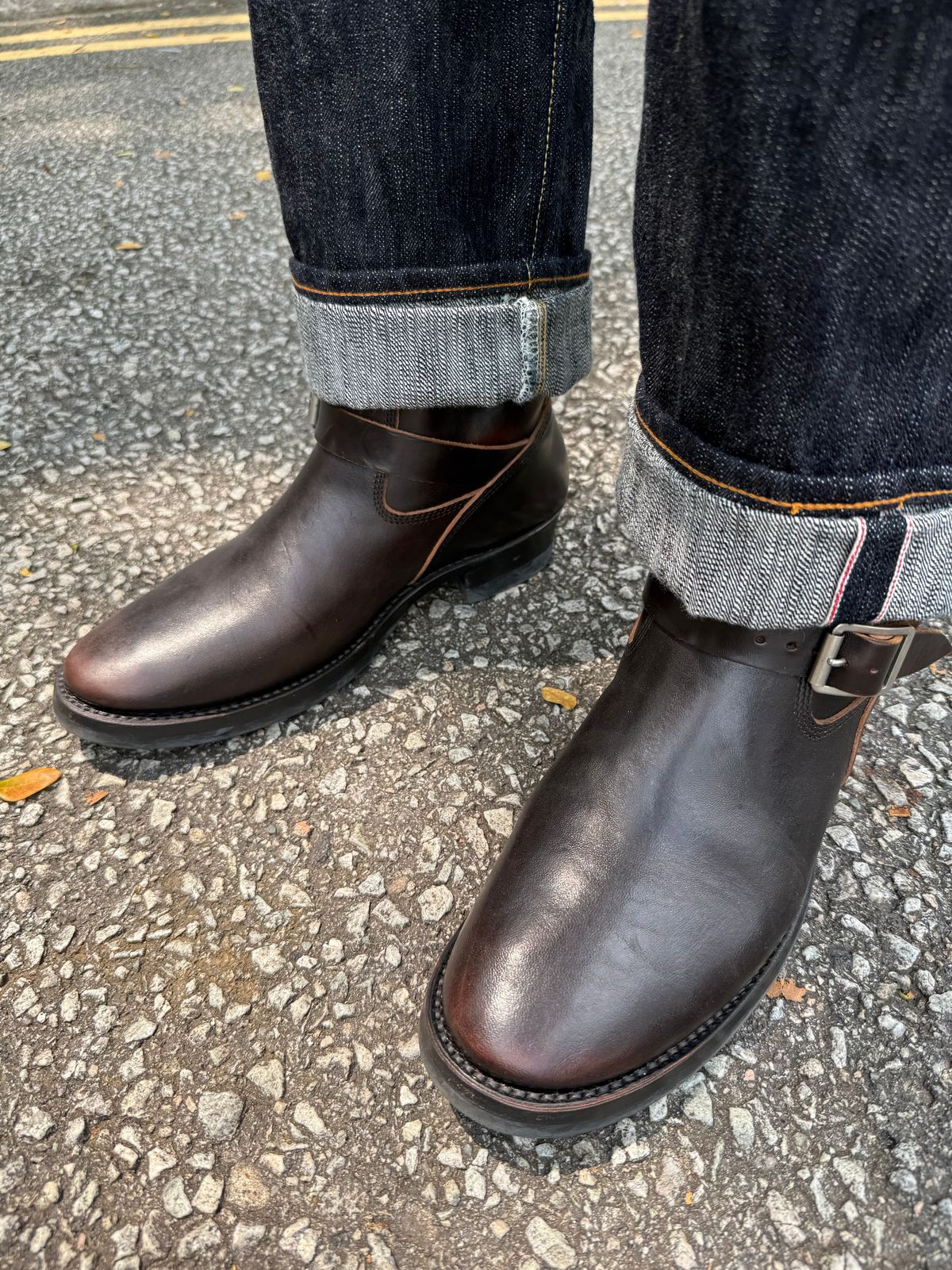 Photo by kronograf on March 2, 2026 of the Addict Boots AB-01 Engineer Boots in Maryam Black Horsebutt.