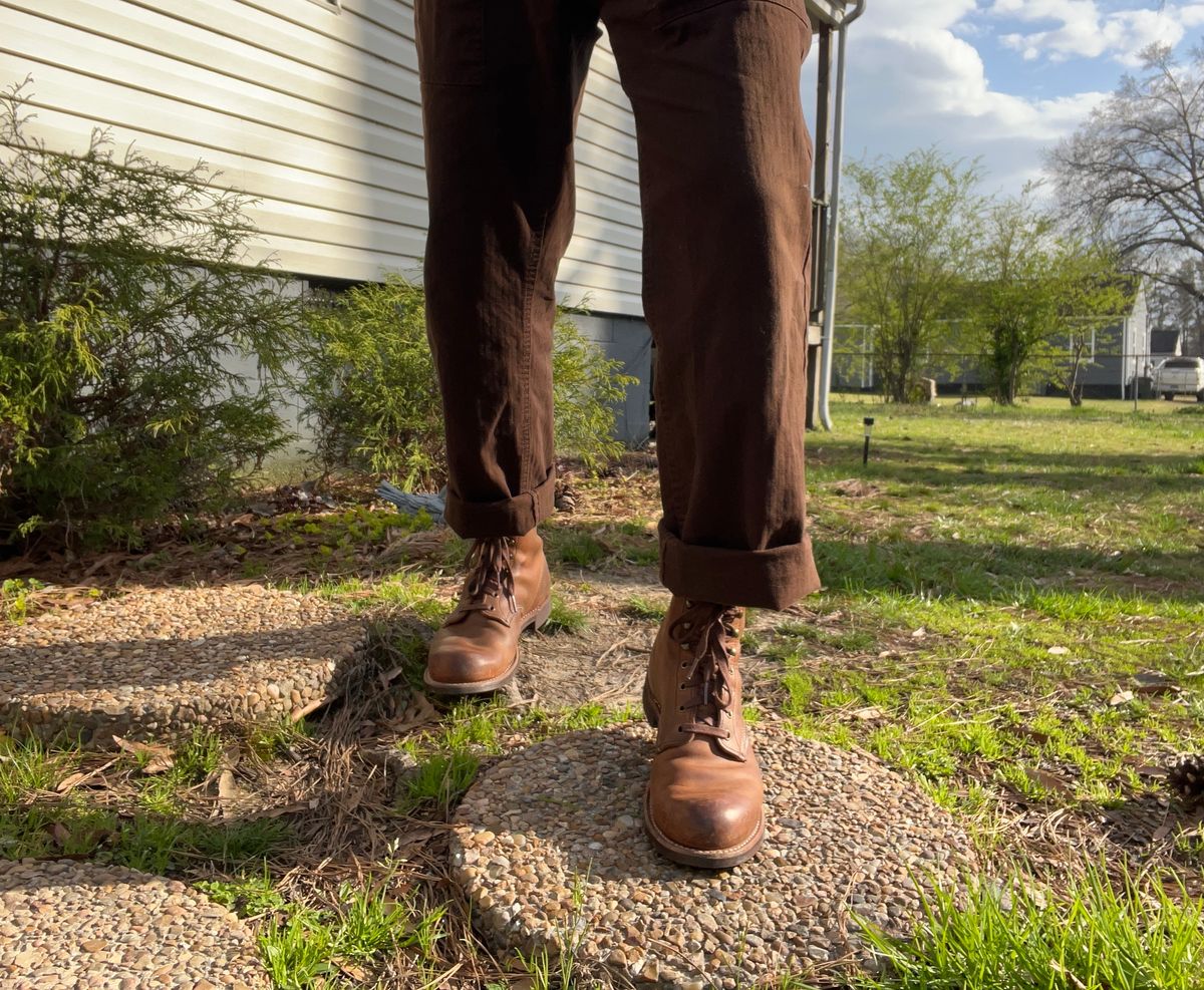 Photo by peckinpaws on March 23, 2025 of the Red Wing Blacksmith in S.B. Foot Copper Rough and Tough.