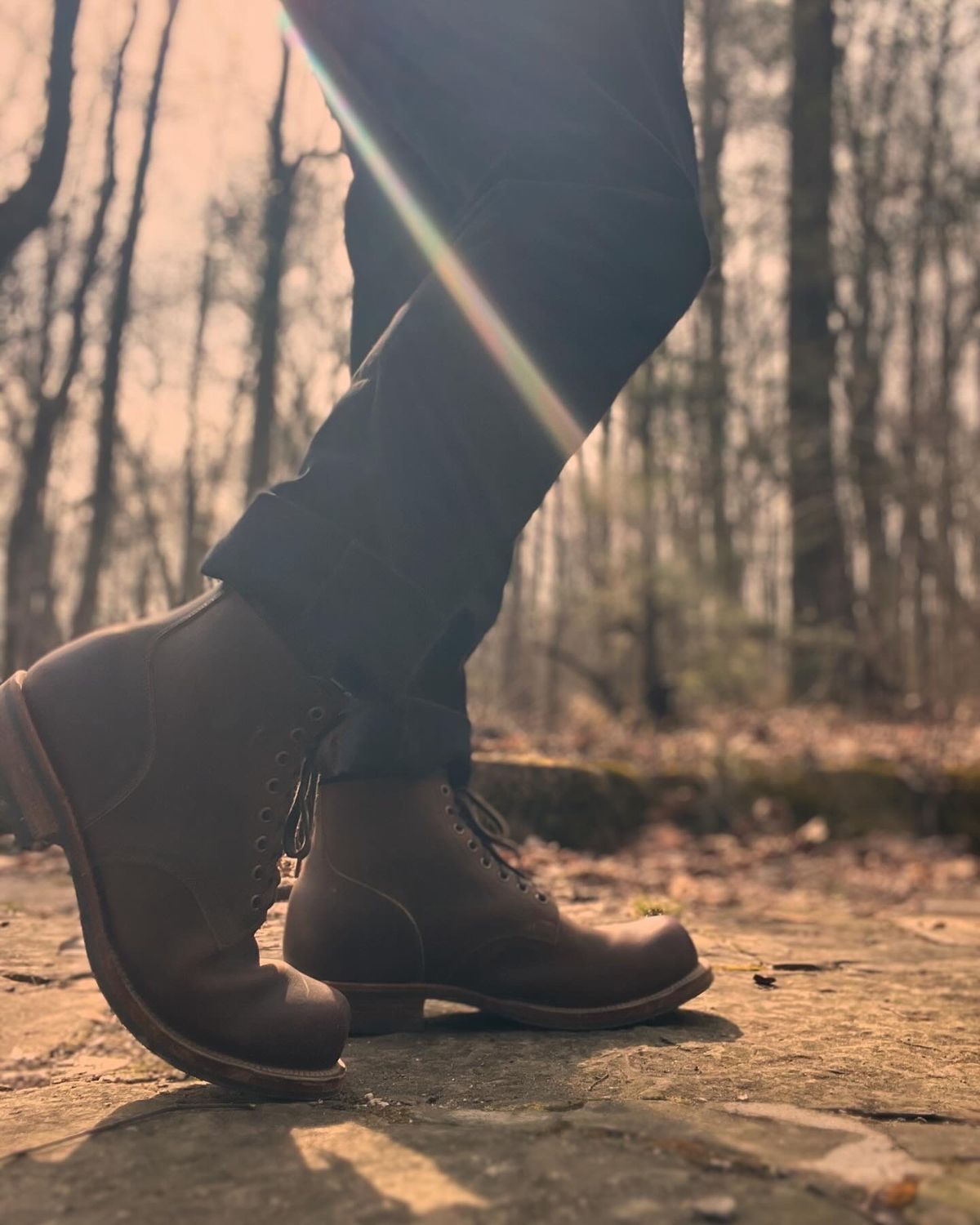 Photo by peckinpaws on March 13, 2025 of the Viberg Service Boot in Horween Golden Brown Predator.
