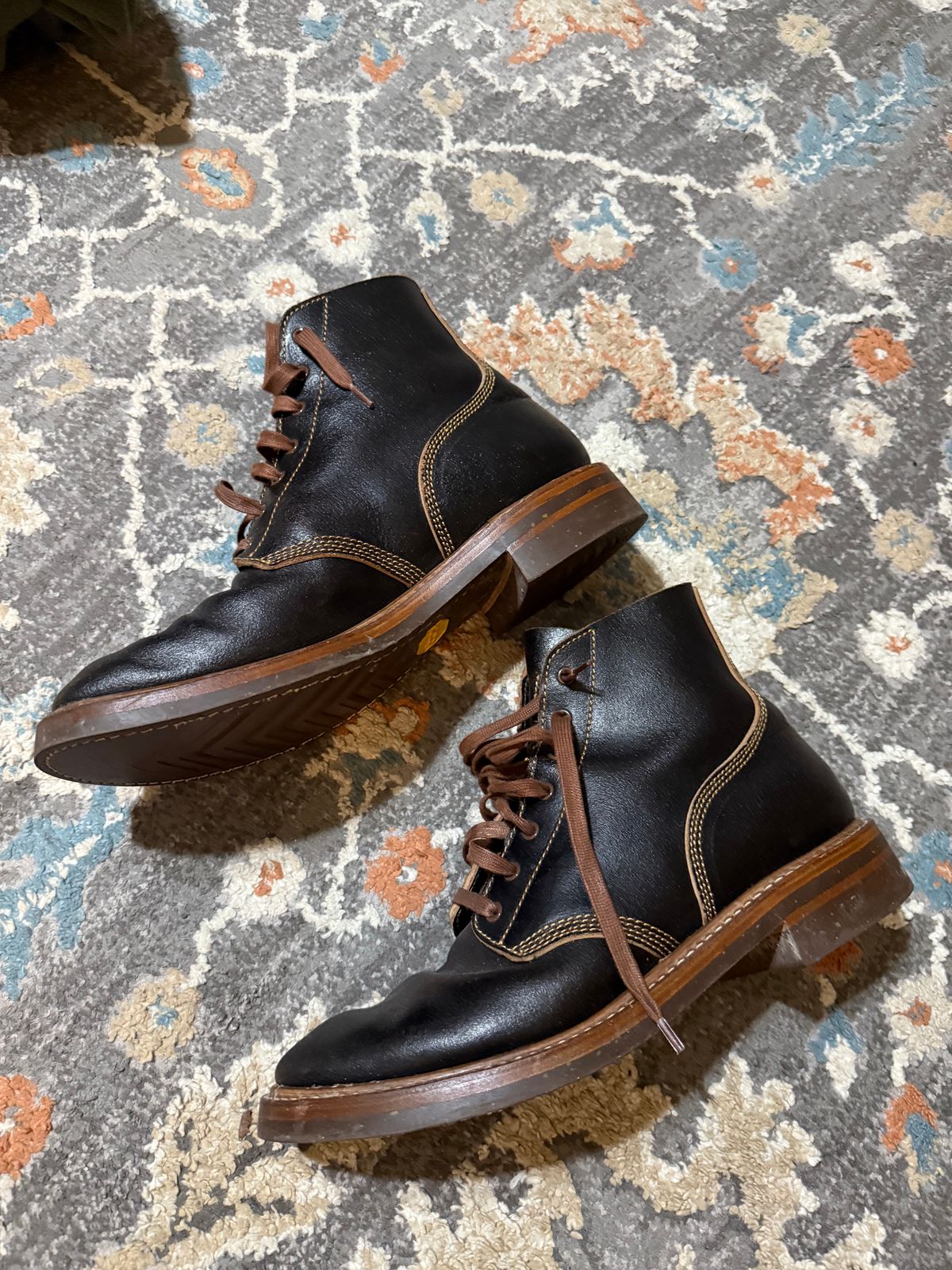Photo by peckinpaws on March 14, 2026 of the John Lofgren M-43 Service Shoes in Horween Dark Brown Waxed Flesh.