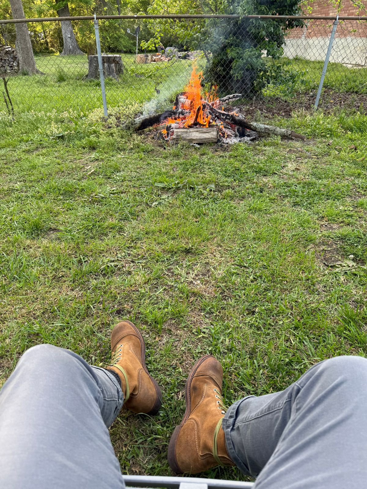 Photo by peckinpaws on April 10, 2026 of the Red Wing Iron Ranger in S.B. Foot Hawthorne Muleskinner.
