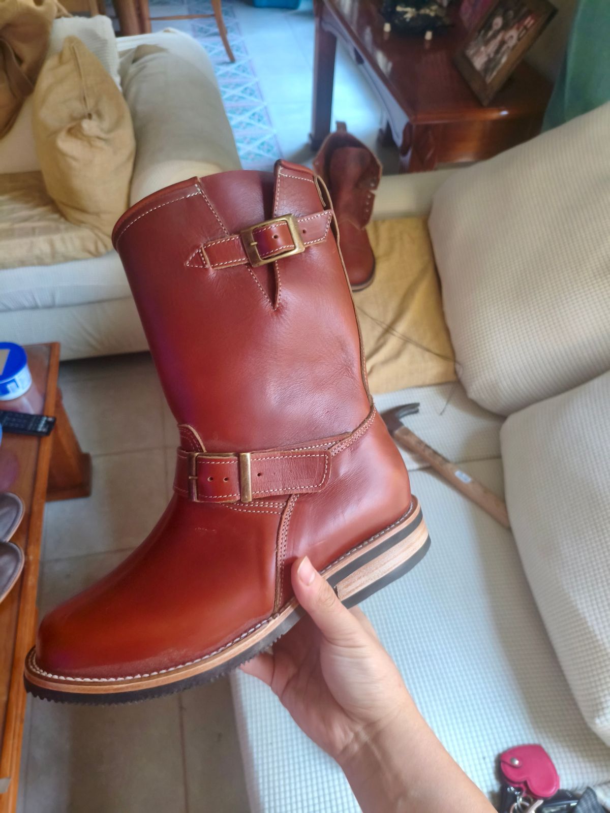 Photo by mkempy on January 27, 2026 of the Cordobes Engineer Boots in Mendele Fargo Brandy.