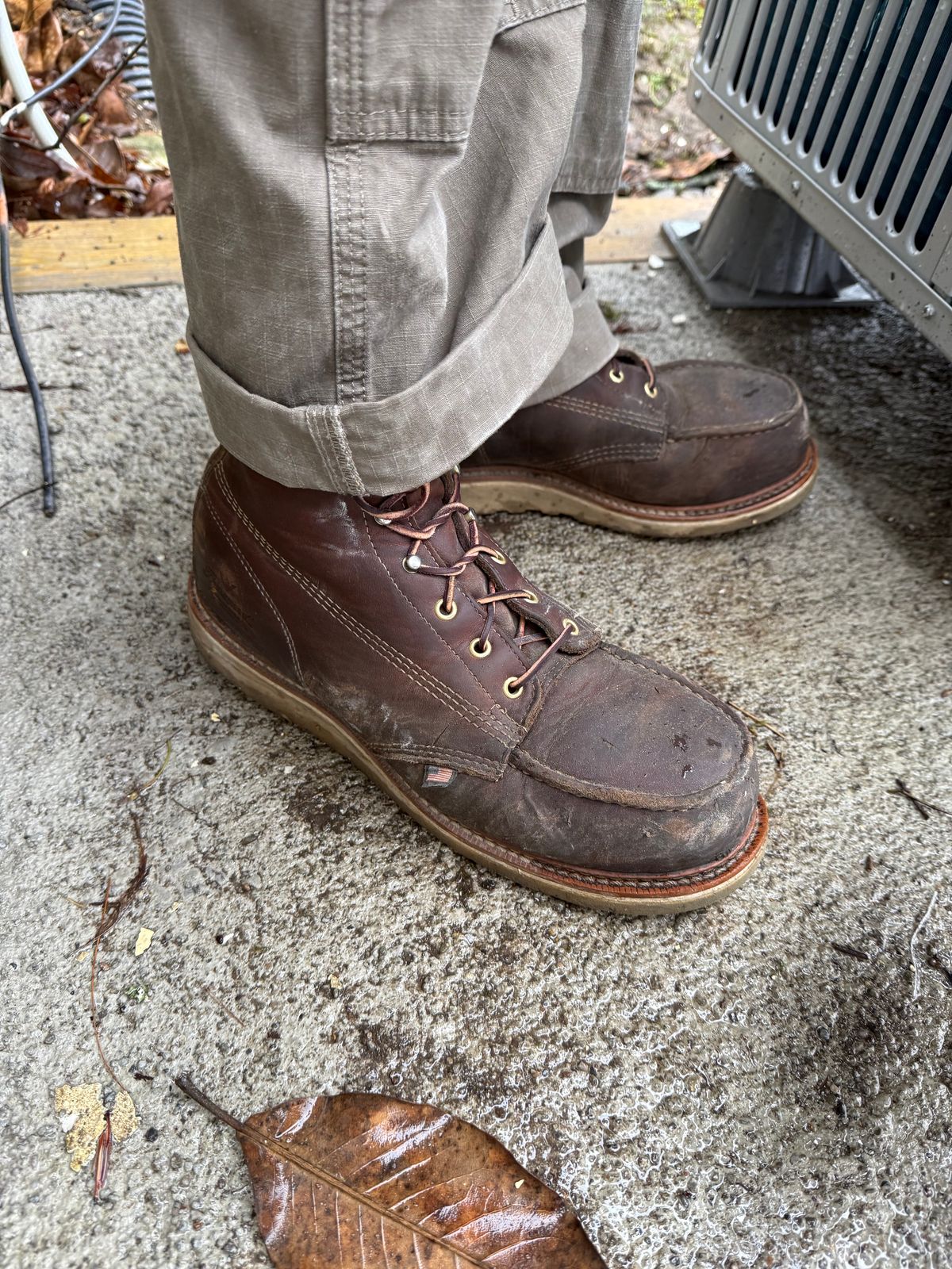 Photo by ty.302 on March 27, 2026 of the Thorogood American Heritage 6" Moc Toe in Tobacco Gladiator Oil-Tanned.
