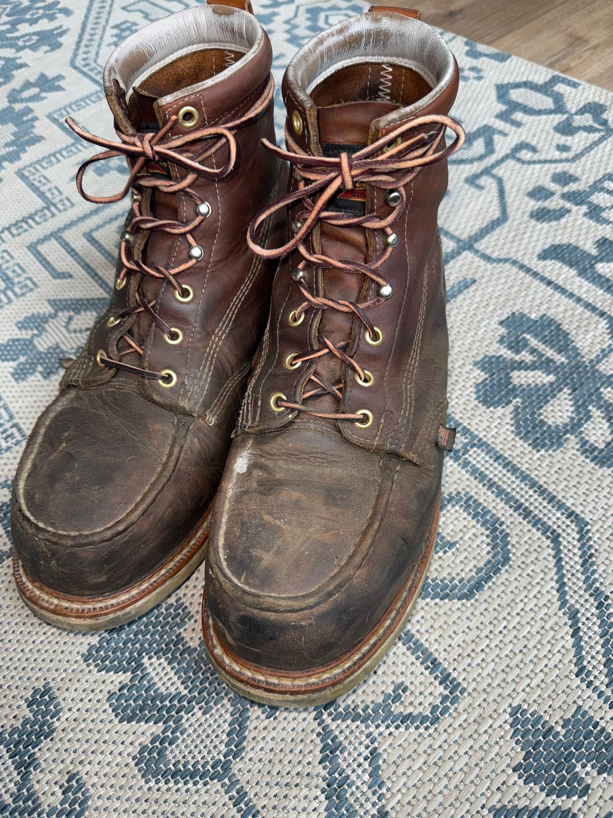 Photo by ty.302 on April 3, 2026 of the Thorogood American Heritage 6" Moc Toe in Tobacco Gladiator Oil-Tanned.