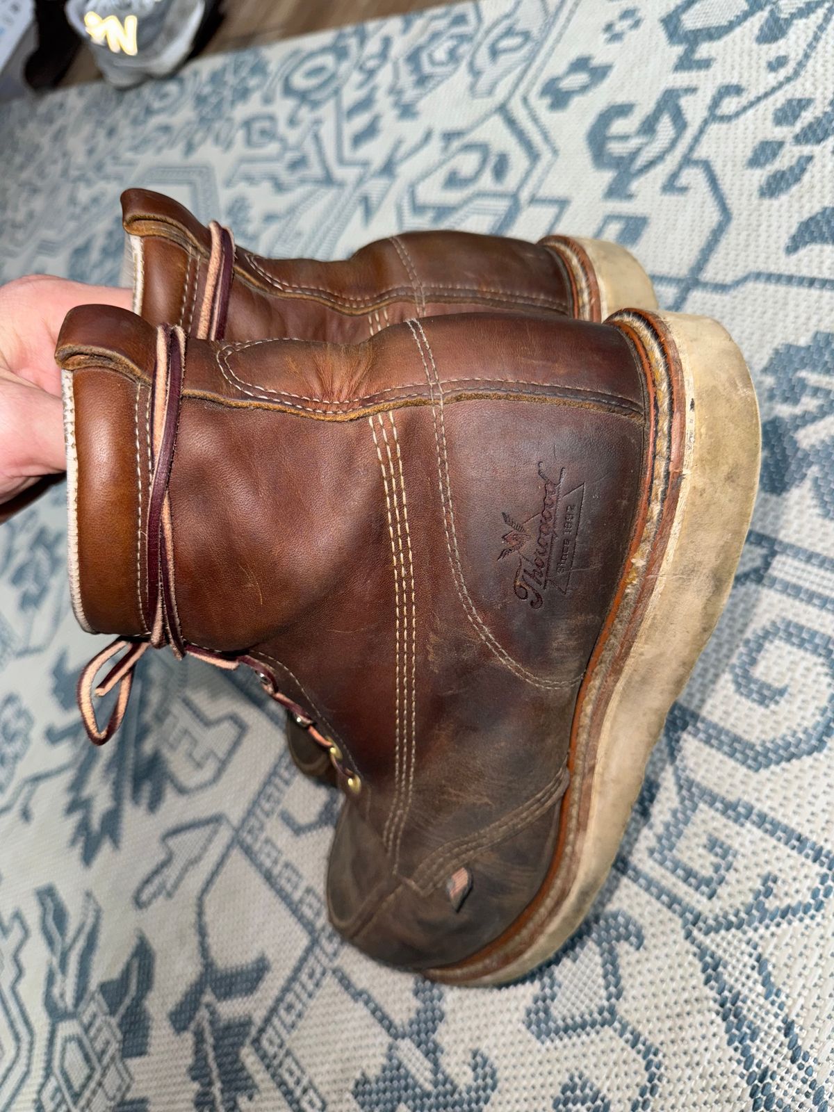 Photo by ty.302 on April 3, 2026 of the Thorogood American Heritage 6" Moc Toe in Tobacco Gladiator Oil-Tanned.