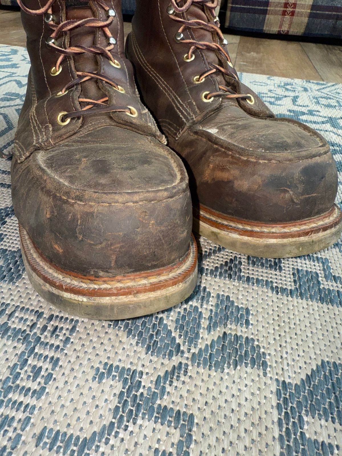 Photo by ty.302 on April 3, 2026 of the Thorogood American Heritage 6" Moc Toe in Tobacco Gladiator Oil-Tanned.