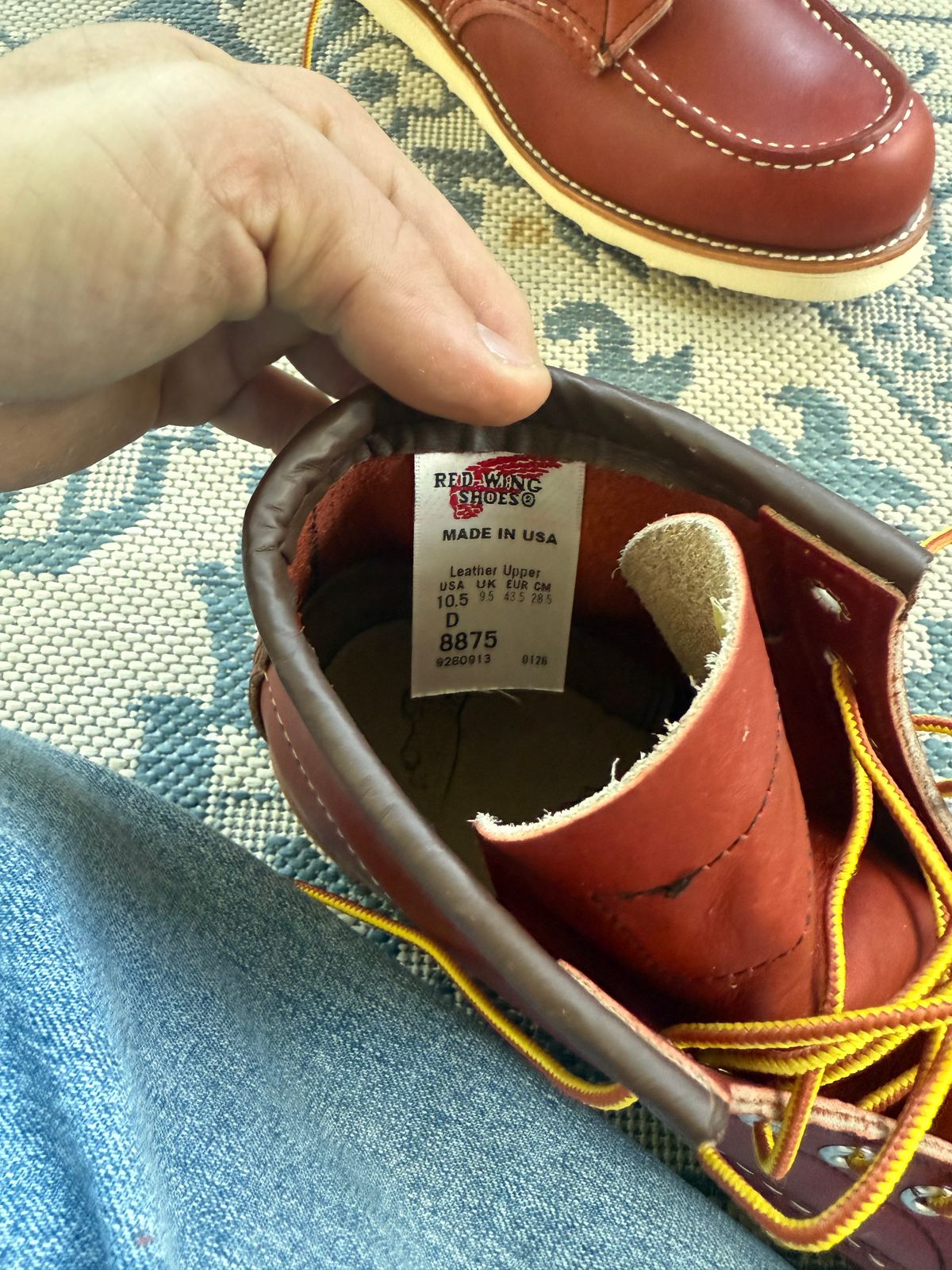 Photo by ty.302 on April 10, 2026 of the Red Wing 6-Inch Classic Moc in S.B. Foot Oro-Russet Portage.
