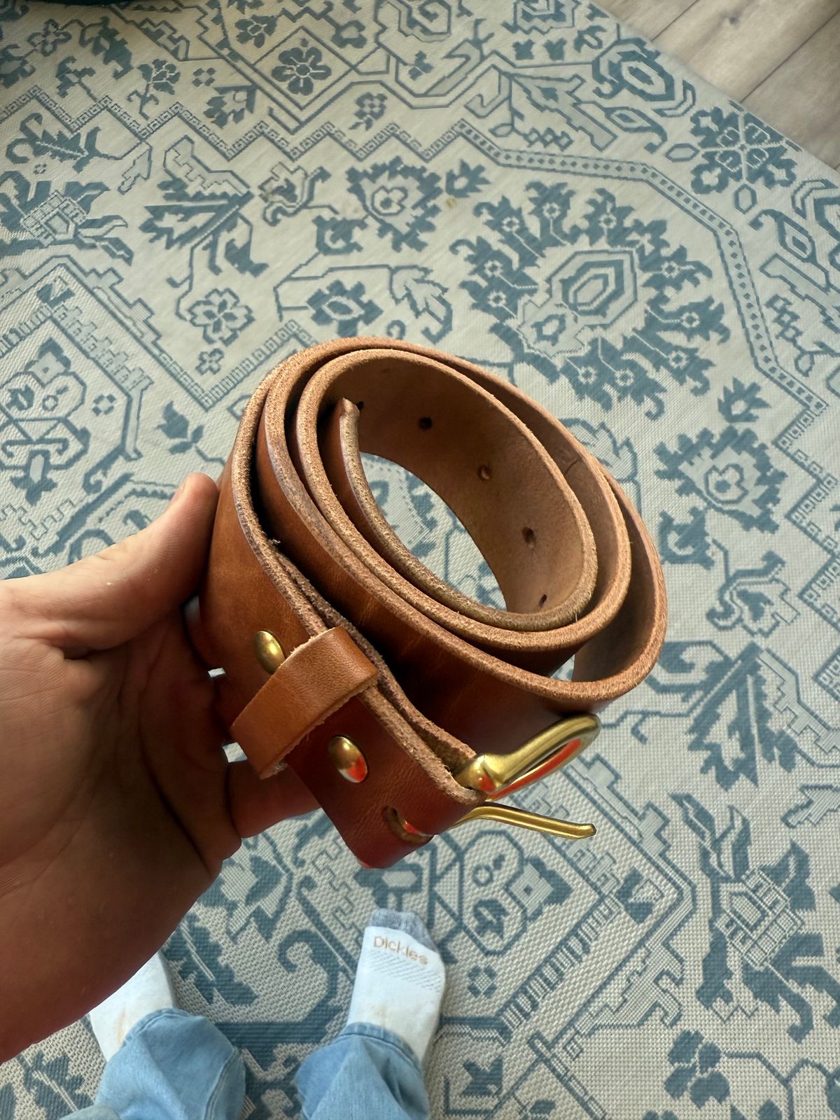 Photo by ty.302 on April 1, 2026 of the Lost Dutchman Leather The Belt in Wickett & Craig Russet Glazed Traditional Harness.
