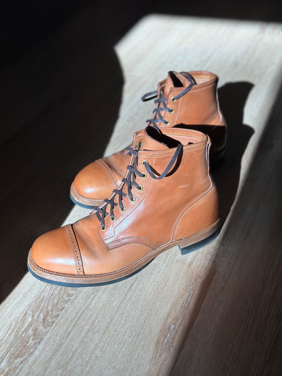 Photo by bigorangeduck on May 18, 2026 of the Iron Boots The Chosen One in Maryam Natural TPR Horsebutt.