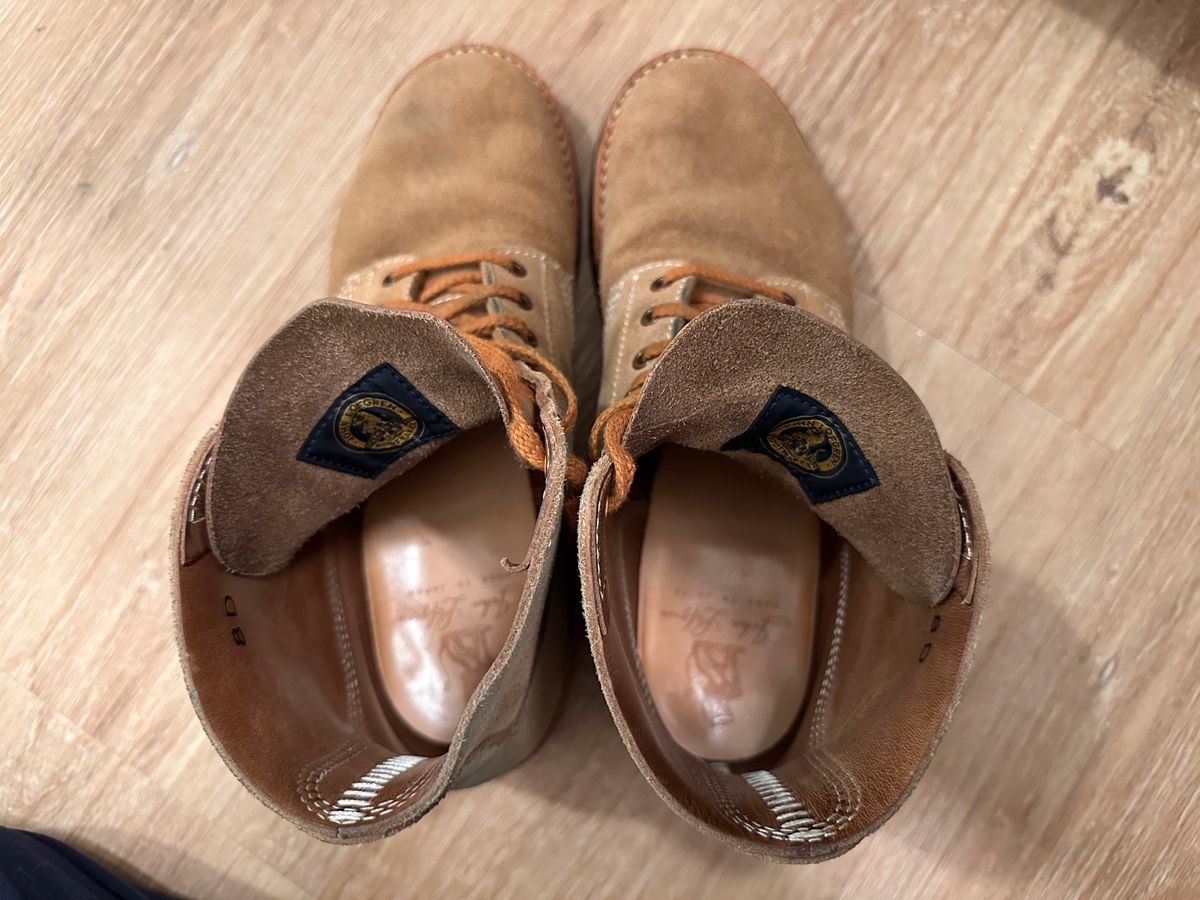 Photo by bigorangeduck on April 13, 2026 of the John Lofgren M-43 Service Shoes in Horween Natural Chromexcel Roughout.