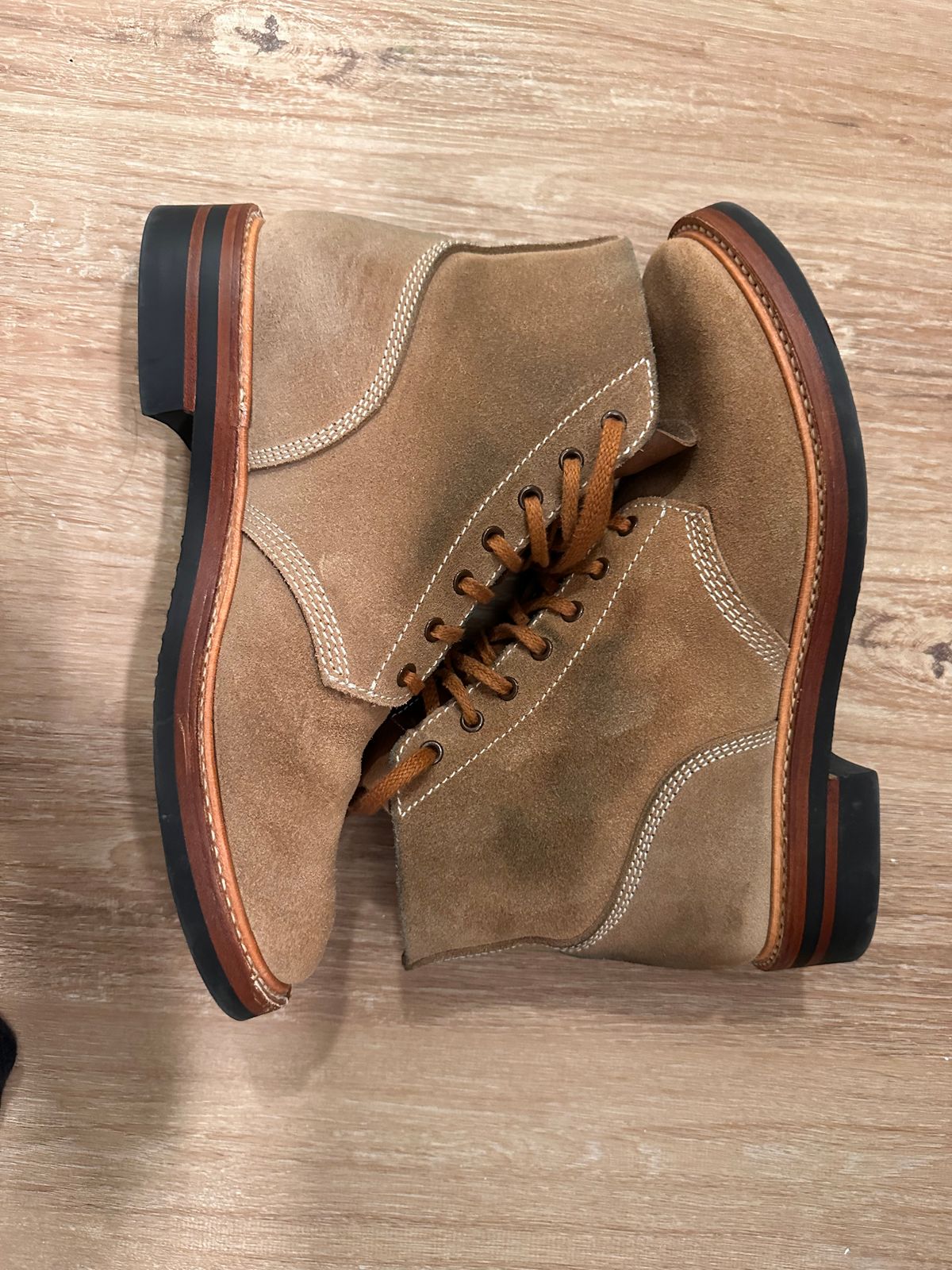 Photo by bigorangeduck on April 13, 2026 of the John Lofgren M-43 Service Shoes in Horween Natural Chromexcel Roughout.