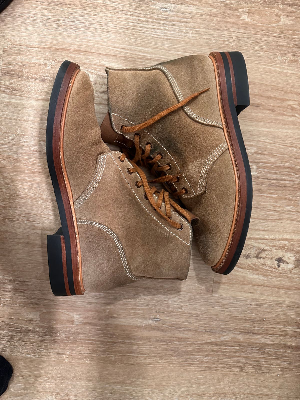 Photo by bigorangeduck on April 13, 2026 of the John Lofgren M-43 Service Shoes in Horween Natural Chromexcel Roughout.