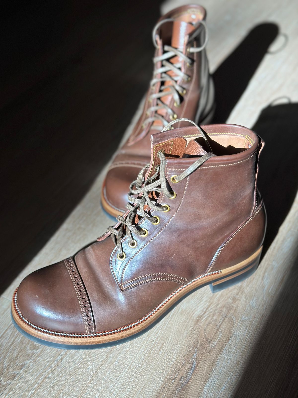 Photo by bigorangeduck on May 18, 2026 of the Iron Boots 5515 in Maryam Brown Shell Cordovan.