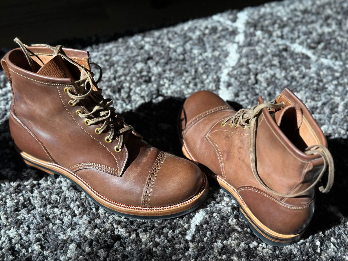 Photo by bigorangeduck on July 6, 2026 of the Iron Boots 5515 in Maryam Brown Shell Cordovan.