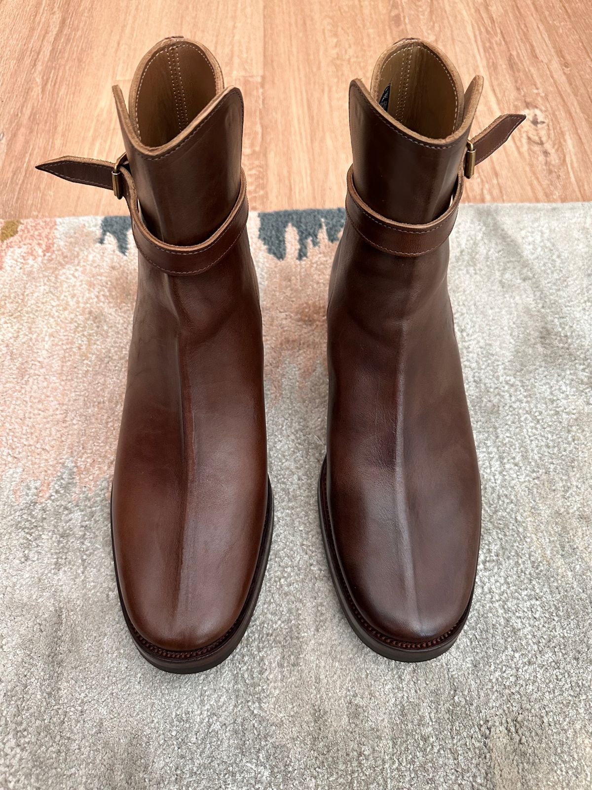 Photo by bigorangeduck on July 6, 2026 of the Clinch Jodhpur Boots in Brown-Overdyed Horsebutt.