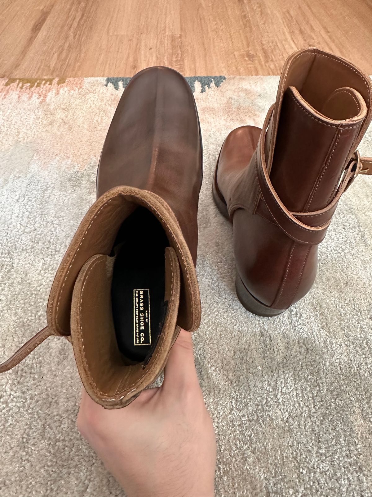Photo by bigorangeduck on July 6, 2026 of the Clinch Jodhpur Boots in Brown-Overdyed Horsebutt.
