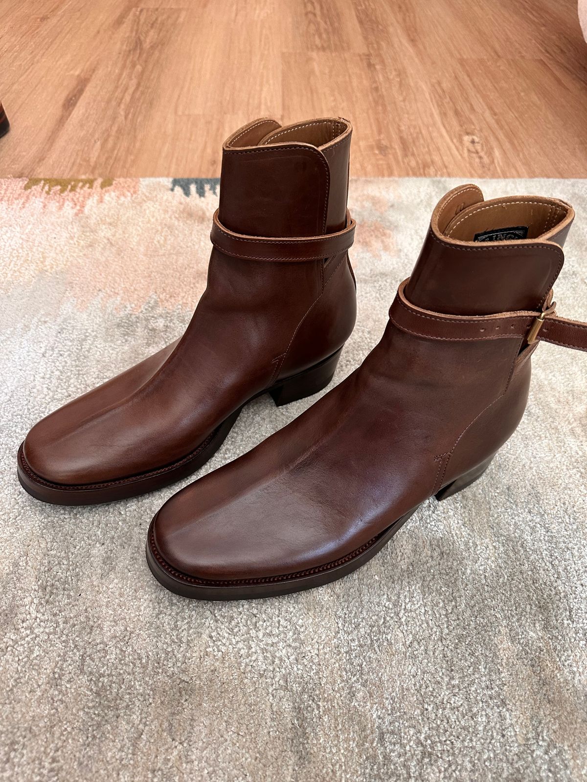 Photo by bigorangeduck on July 6, 2026 of the Clinch Jodhpur Boots in Brown-Overdyed Horsebutt.