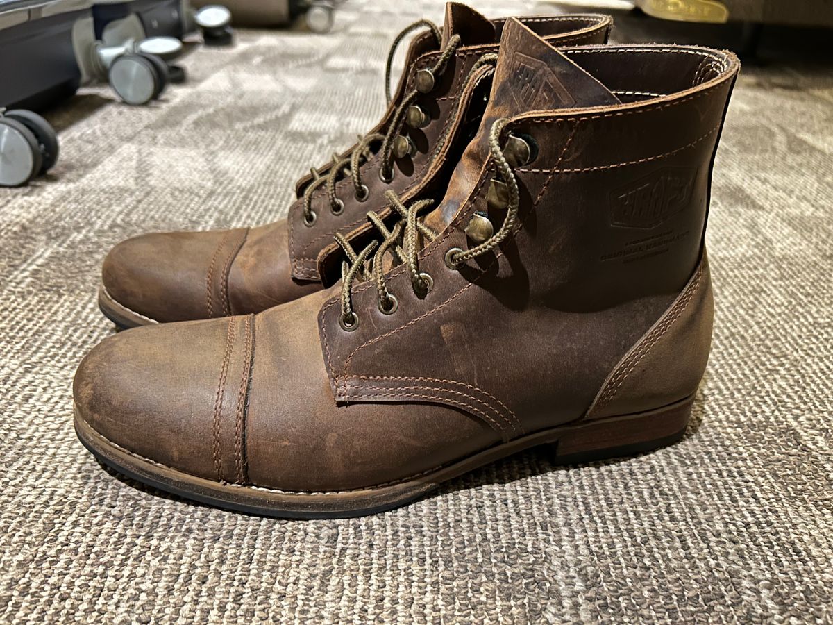 Photo by anhquan on April 30, 2025 of the Kraft Asin Work Boots in Unknown Natural Veg Tan.