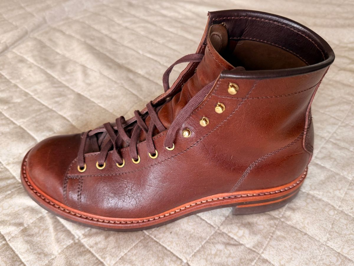 Photo by fromdusktilldusk on March 26, 2026 of the John Lofgren Monkey Boots in shinki hikaku horsebutt timber.