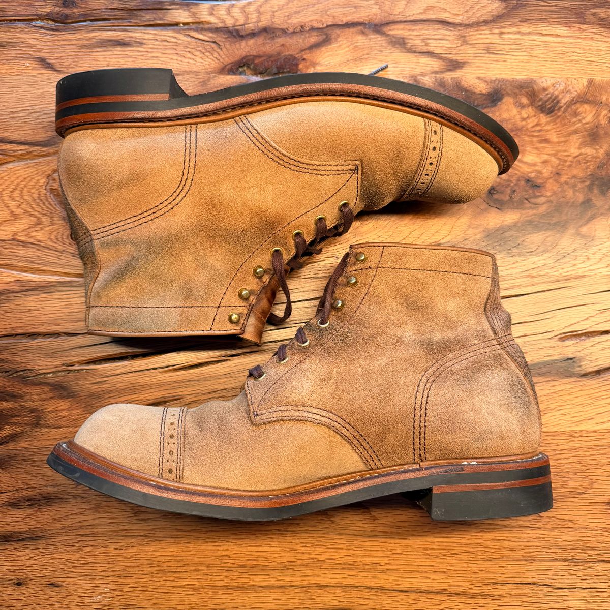 Photo by fromdusktilldusk on May 14, 2026 of the John Lofgren Combat Boots in Natural Roughout.