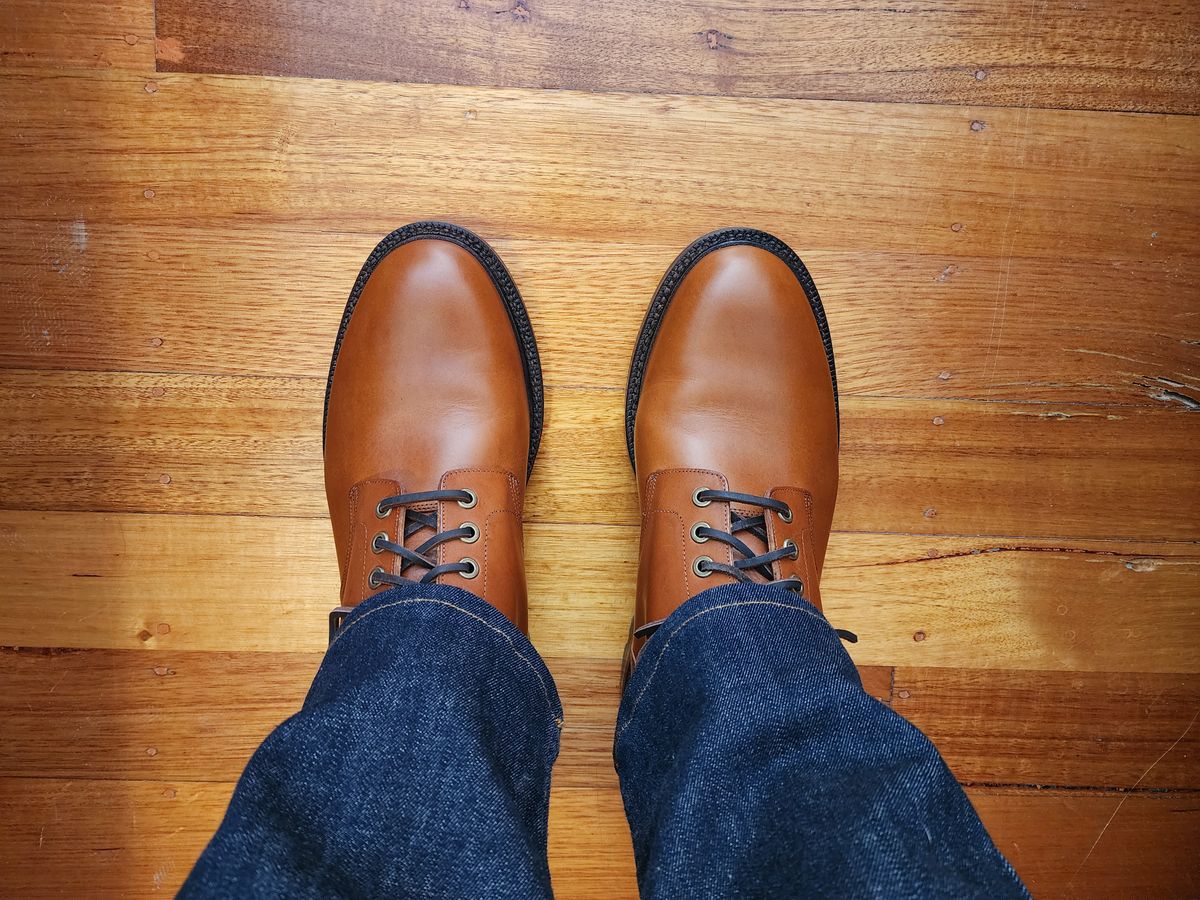 Photo by Oddjob on December 22, 2024 of the Grant Stone Diesel Boot in Badalassi Carlo Saddle Tan Minerva.