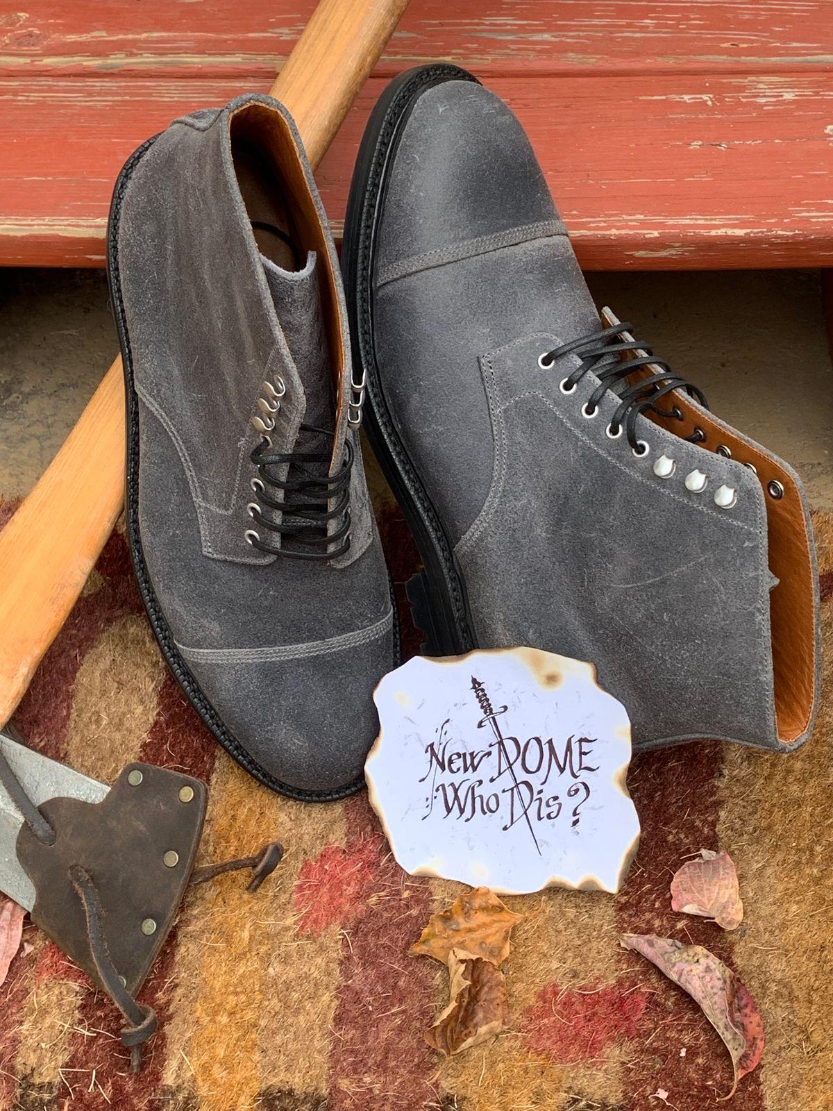 Photo by ramble_on on October 1, 2025 of the Grant Stone Cap Toe Boot in C.F. Stead Frost Waxed Commander.