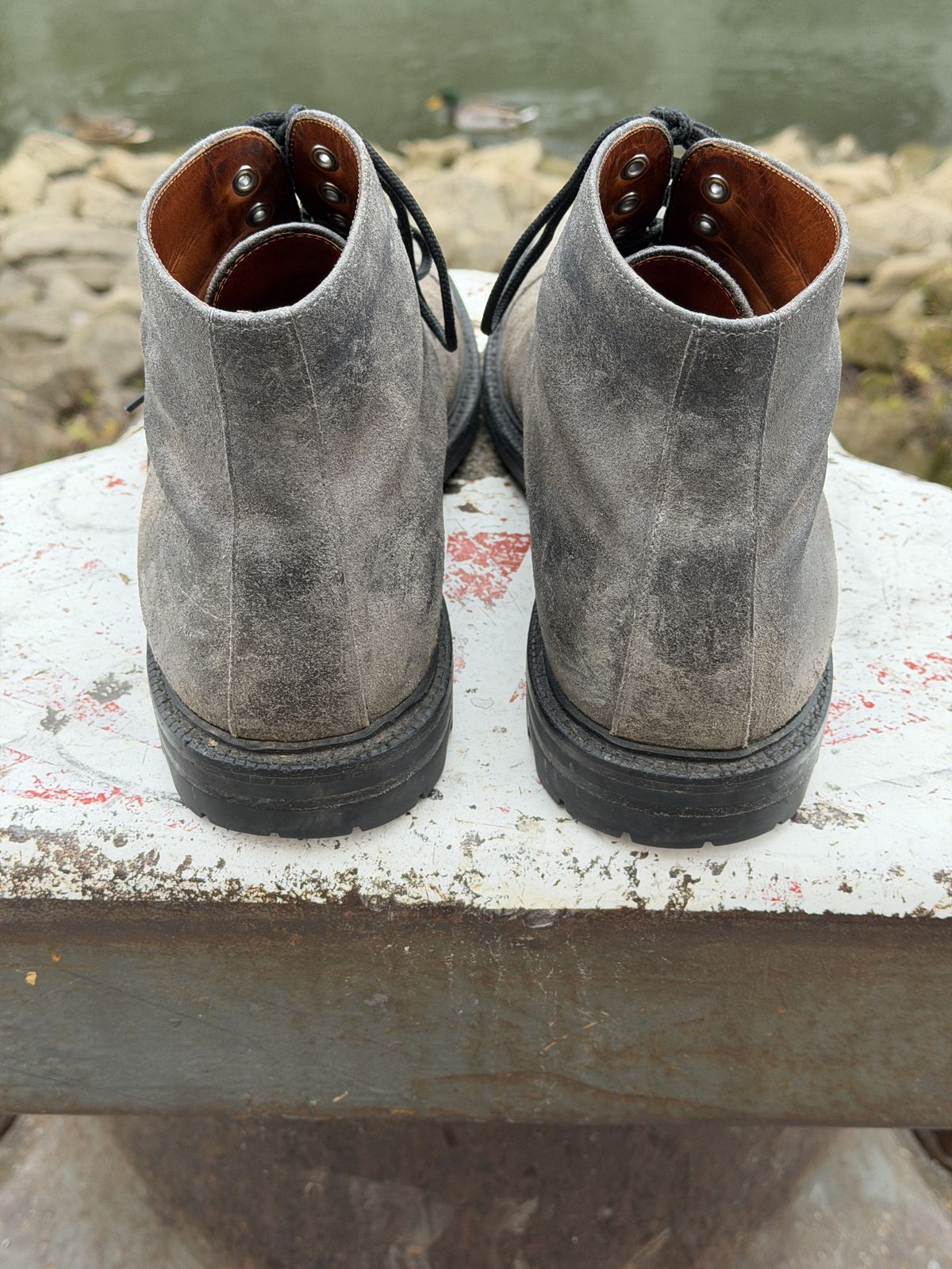 Photo by ramble_on on December 3, 2025 of the Grant Stone Cap Toe Boot in C.F. Stead Frost Waxed Commander.