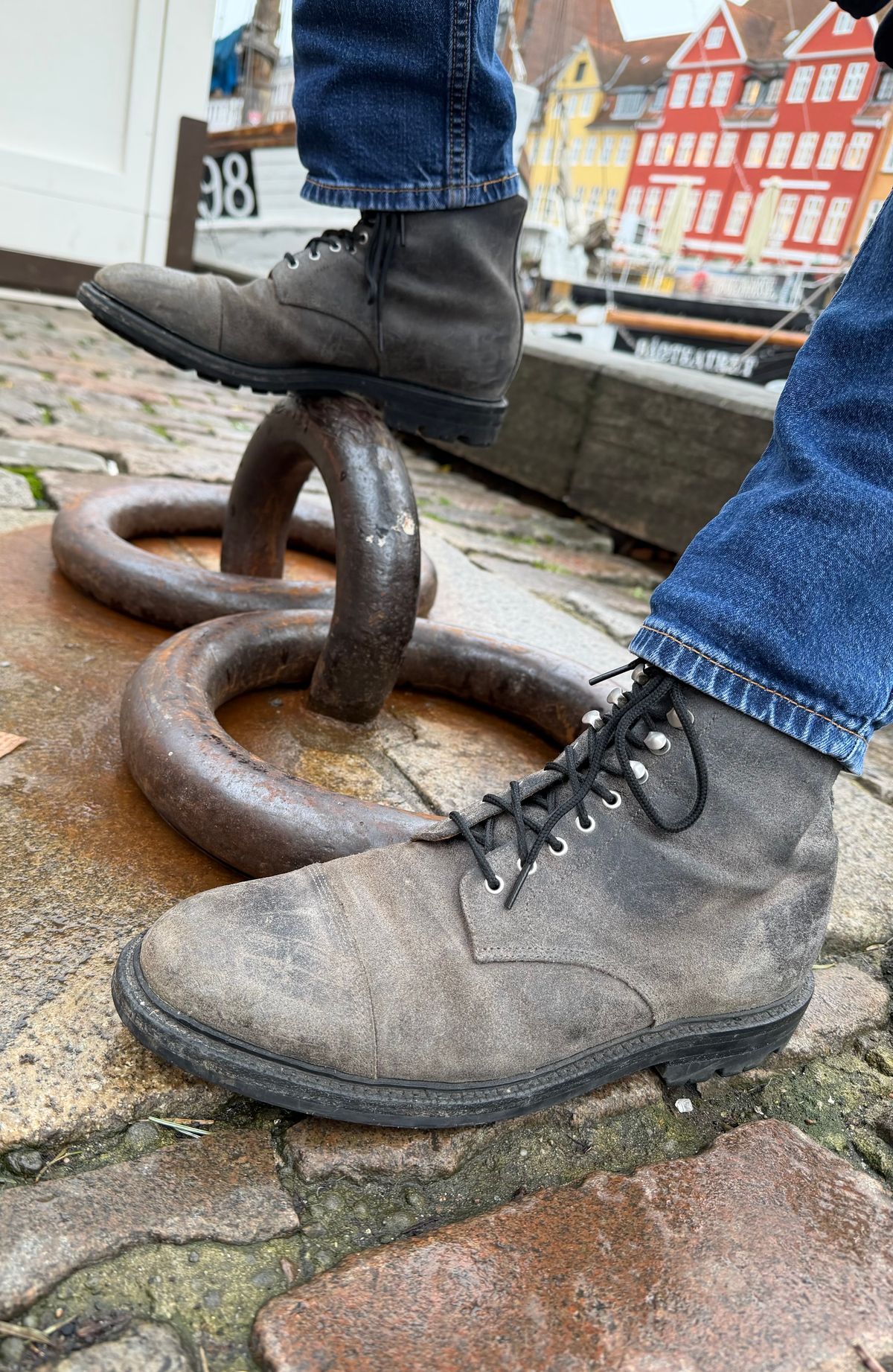 Photo by ramble_on on December 11, 2025 of the Grant Stone Cap Toe Boot in C.F. Stead Frost Waxed Commander.