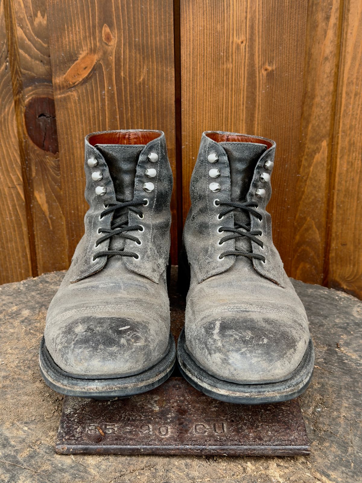Photo by ramble_on on March 2, 2026 of the Grant Stone Cap Toe Boot in C.F. Stead Frost Waxed Commander.