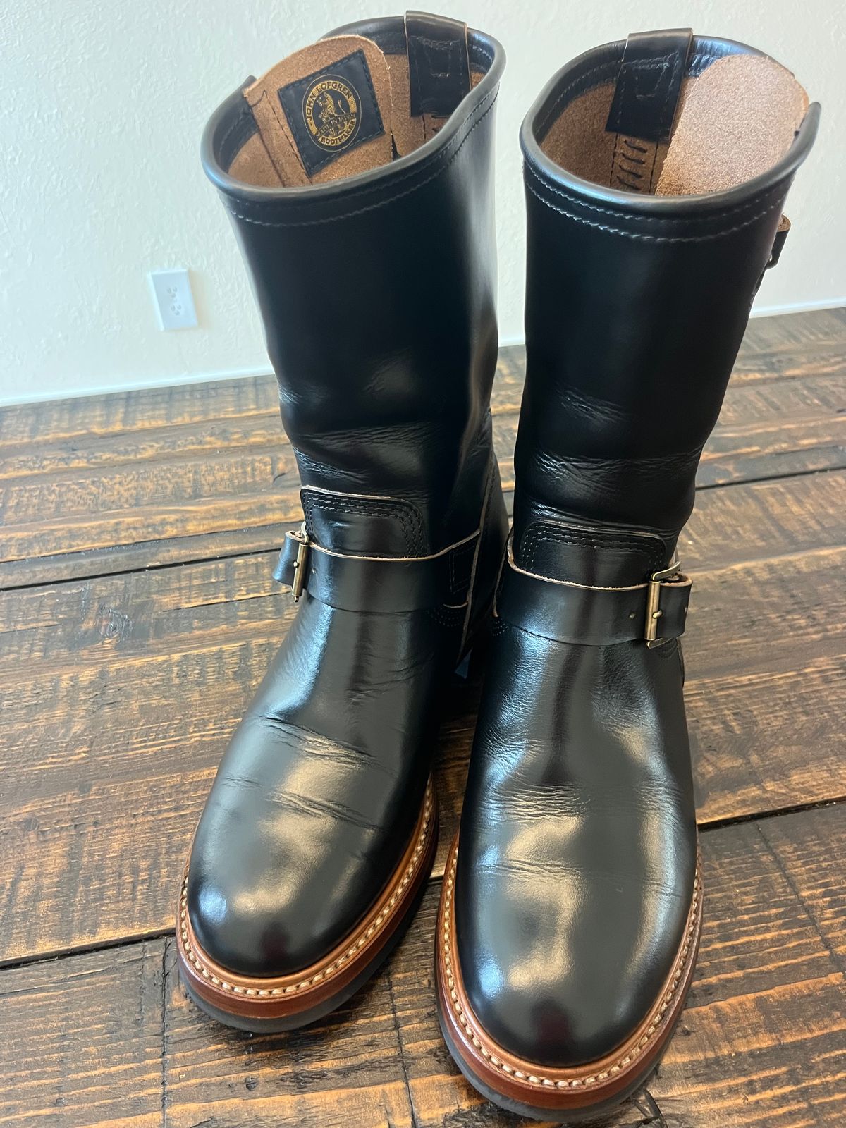 Photo by Gpittman9 on October 22, 2025 of the John Lofgren Wabash Engineer Boots in Horween Black Chromexcel.