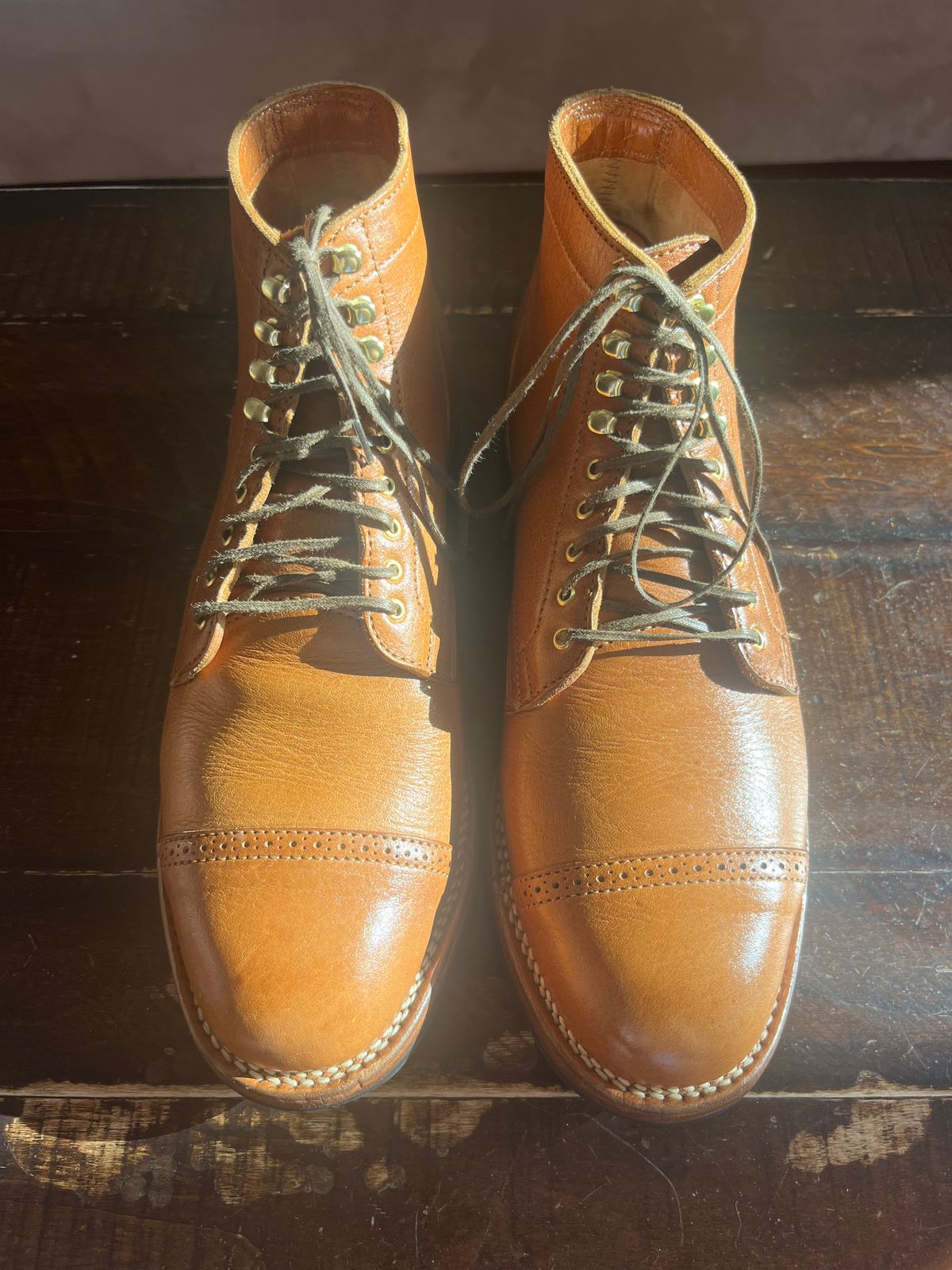 Photo by Gpittman9 on May 31, 2025 of the Viberg Service Boot in C.F. Stead Peanut Kudu.