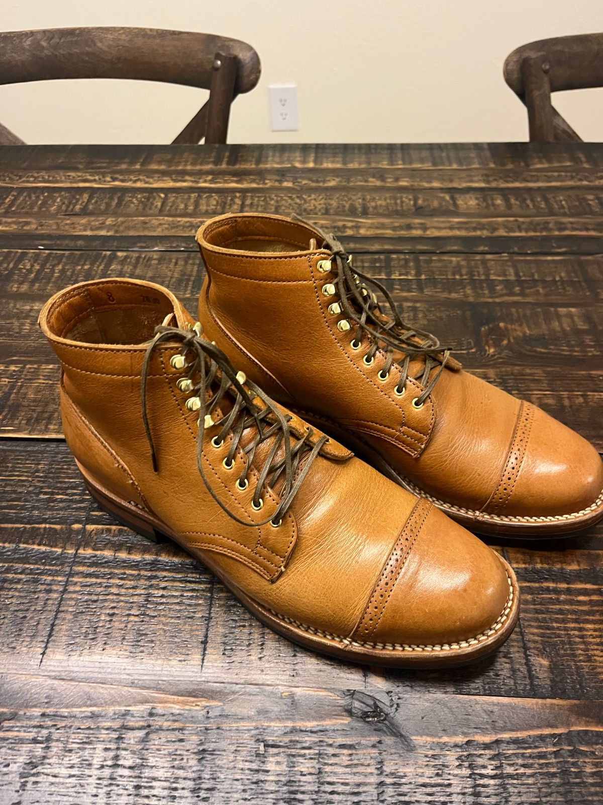 Photo by Gpittman9 on February 20, 2026 of the Viberg Service Boot in C.F. Stead Peanut Kudu.