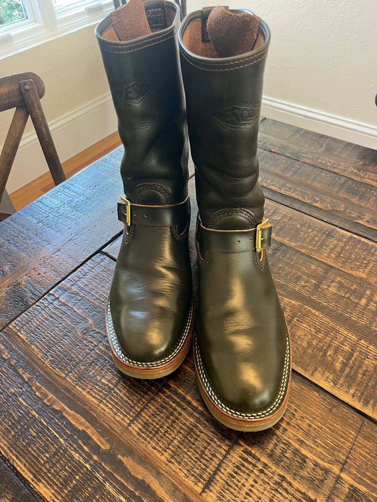 Photo by Gpittman9 on March 10, 2026 of the Wesco X The Shop Vancouver Mister Lou in Horween Olive Chromexcel.