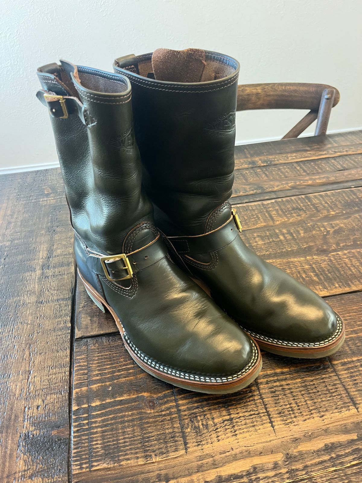 Photo by Gpittman9 on March 10, 2026 of the Wesco X The Shop Vancouver Mister Lou in Horween Olive Chromexcel.