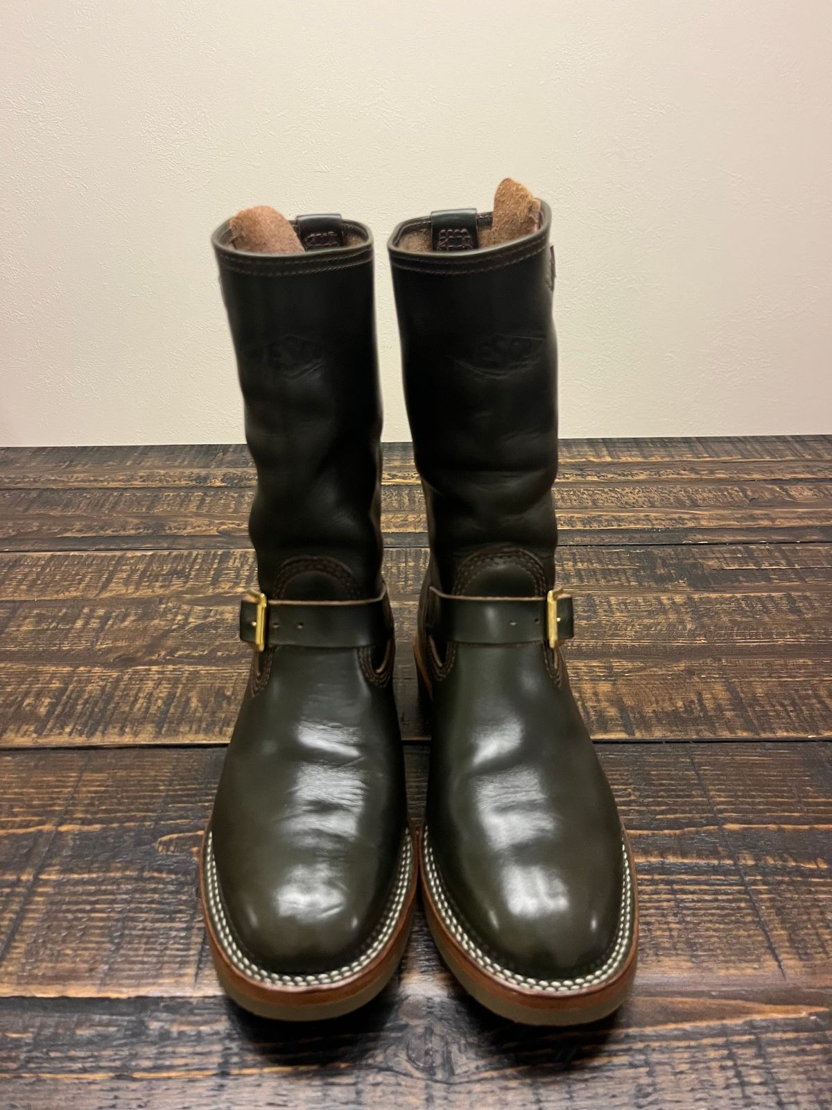 Photo by Gpittman9 on June 10, 2026 of the Wesco X The Shop Vancouver Mister Lou in Horween Olive Chromexcel.