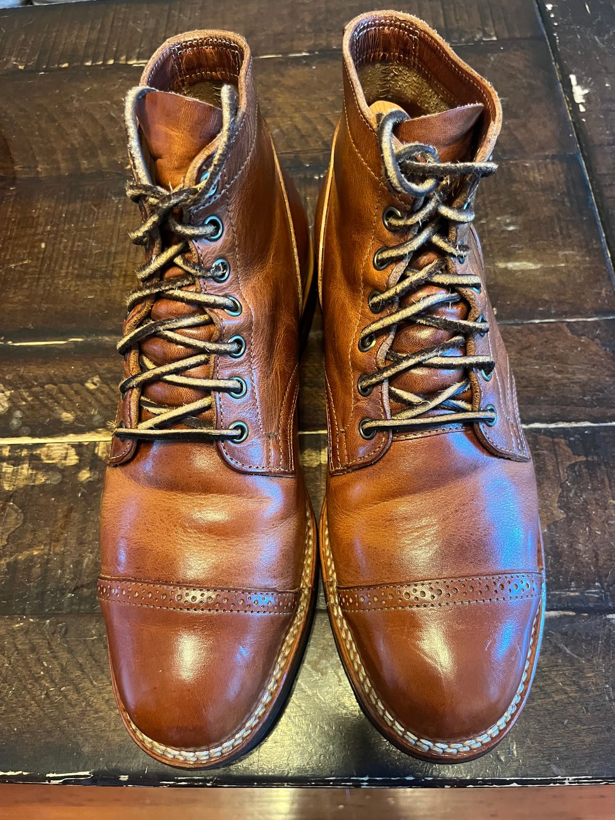 Photo by Gpittman9 on June 1, 2025 of the Viberg Service Boot in Horween Natural Dublin.