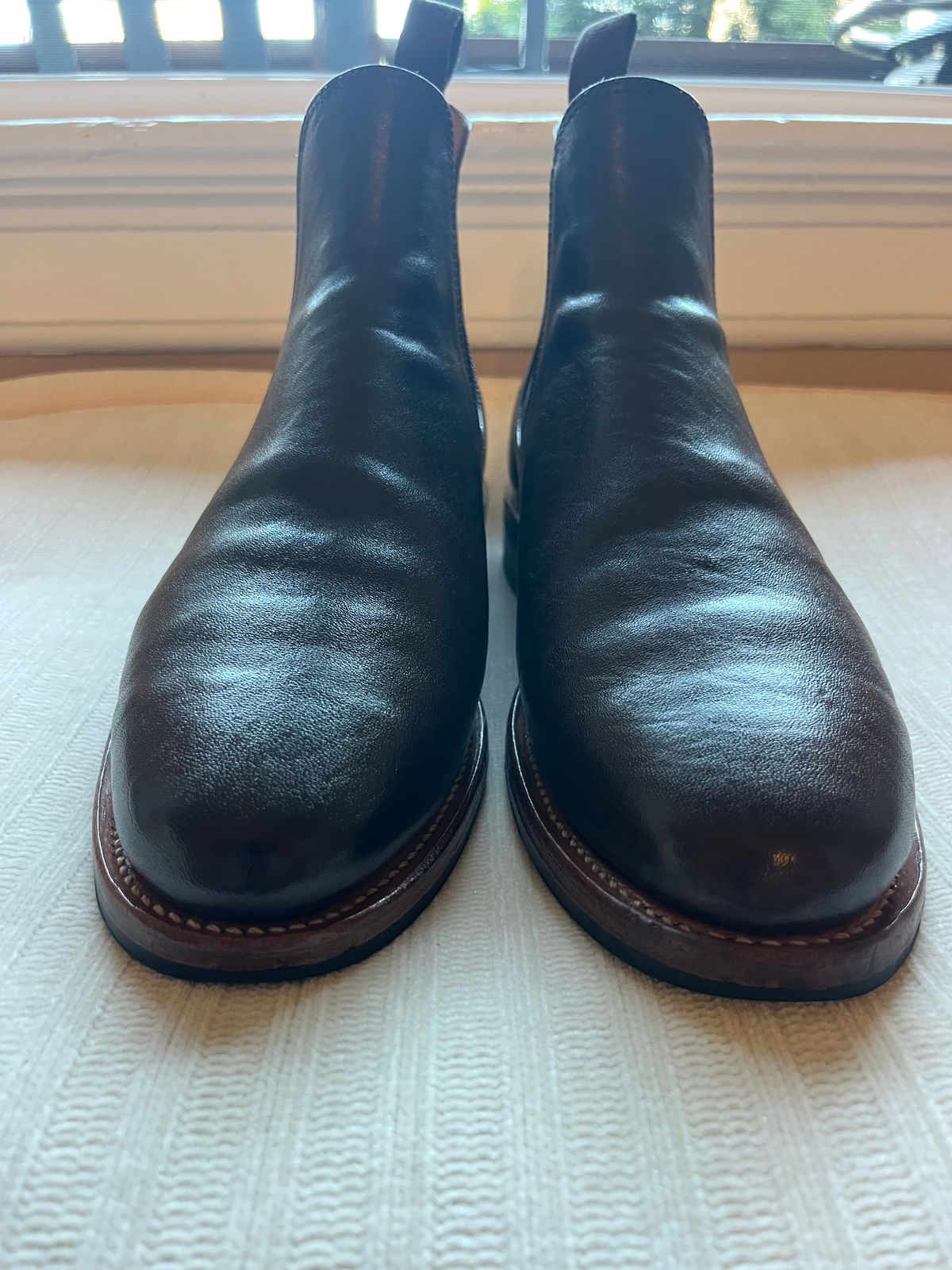 Photo by Gpittman9 on July 7, 2025 of the Viberg Chelsea in Dark Brown Washed Horsehide.