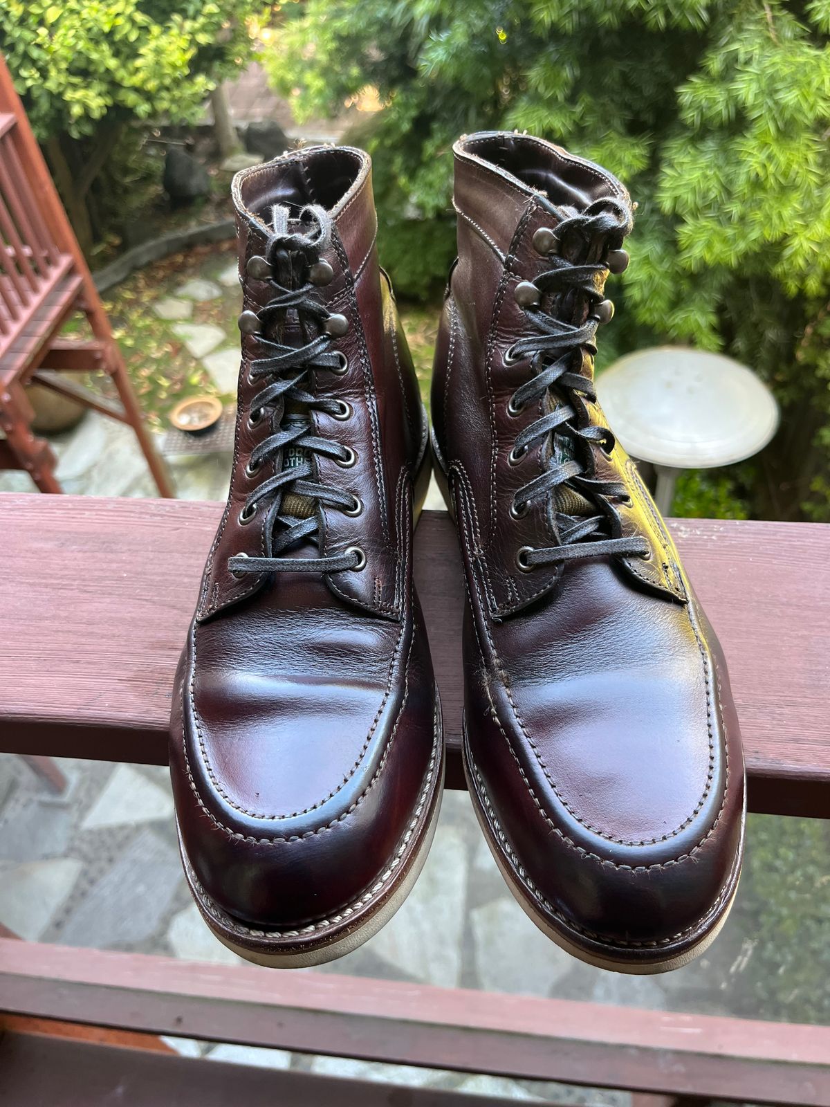 Photo by Gpittman9 on June 11, 2025 of the Wolverine 1000 Mile Moc-Toe Boot in Horween Brown Chromexcel.