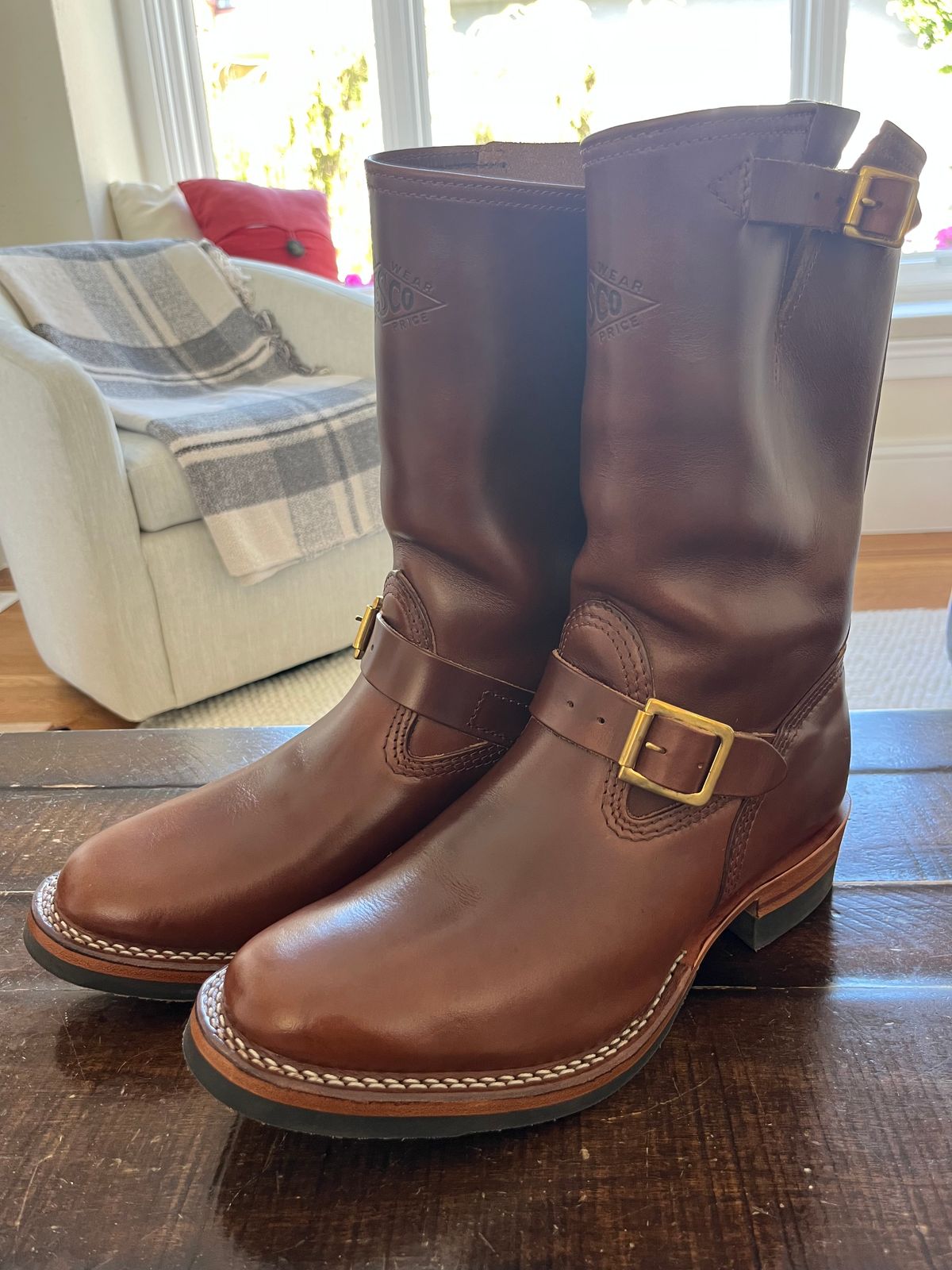 Photo by Gpittman9 on August 5, 2025 of the Wesco Mister Lou in Horween Mahogany Chromexcel.
