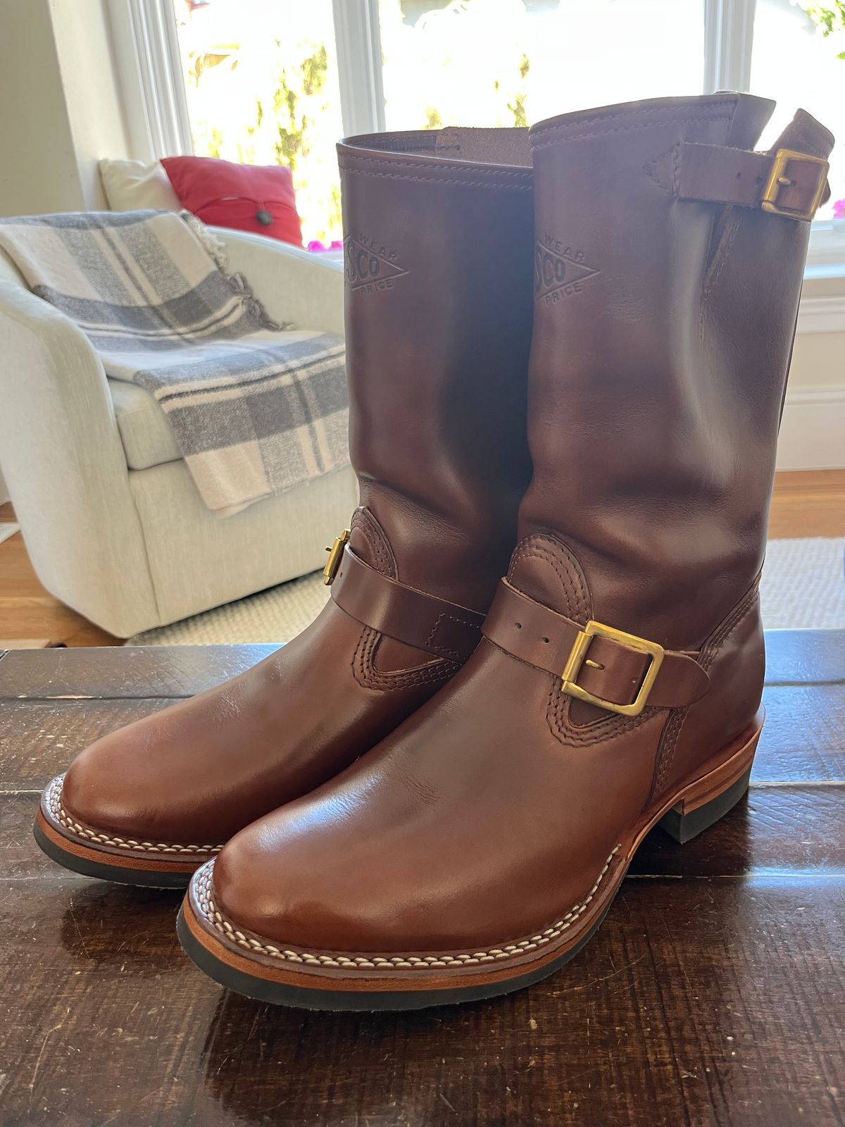 Photo by Gpittman9 on August 5, 2025 of the Wesco Mister Lou in Horween Mahogany Chromexcel.