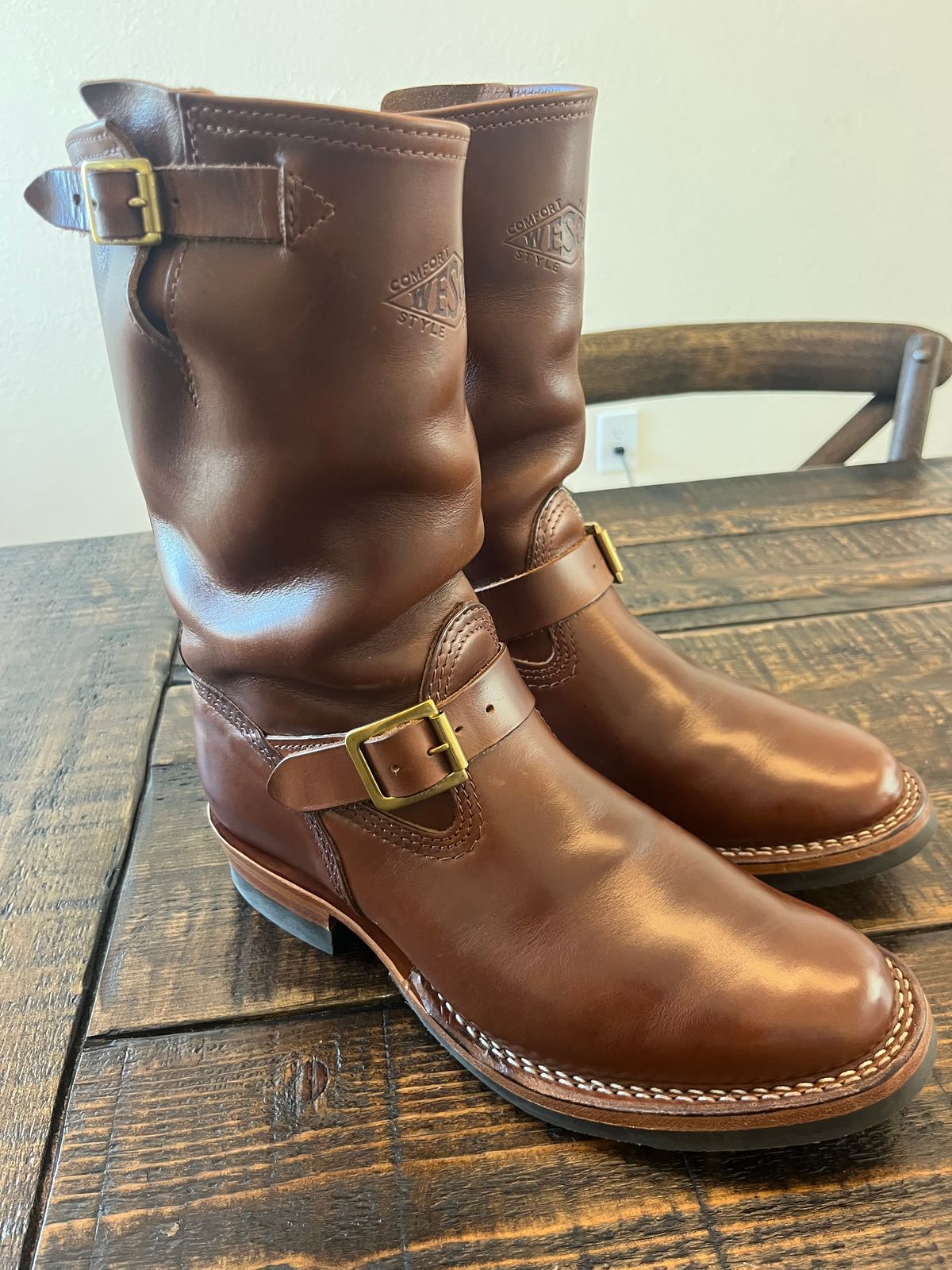 Photo by Gpittman9 on March 10, 2026 of the Wesco Mister Lou in Horween Mahogany Chromexcel.