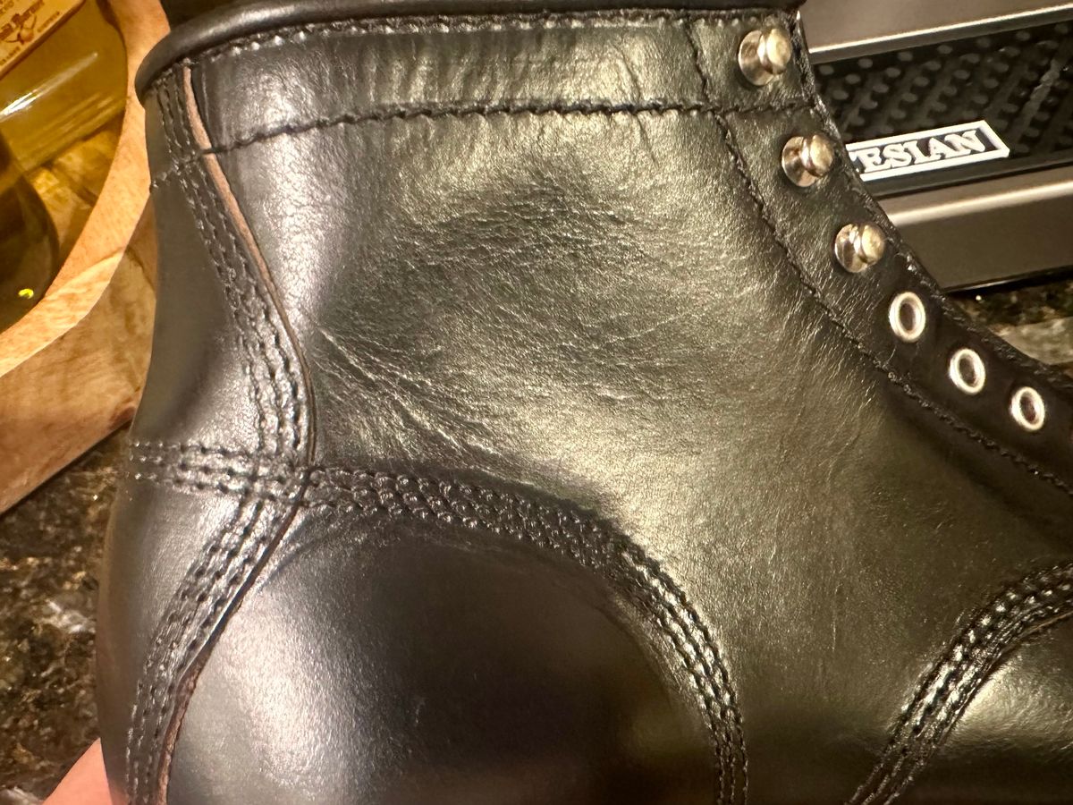 Photo by Suited_n_Booted on February 21, 2026 of the John Lofgren Combat Boots in Horween Black CXL.