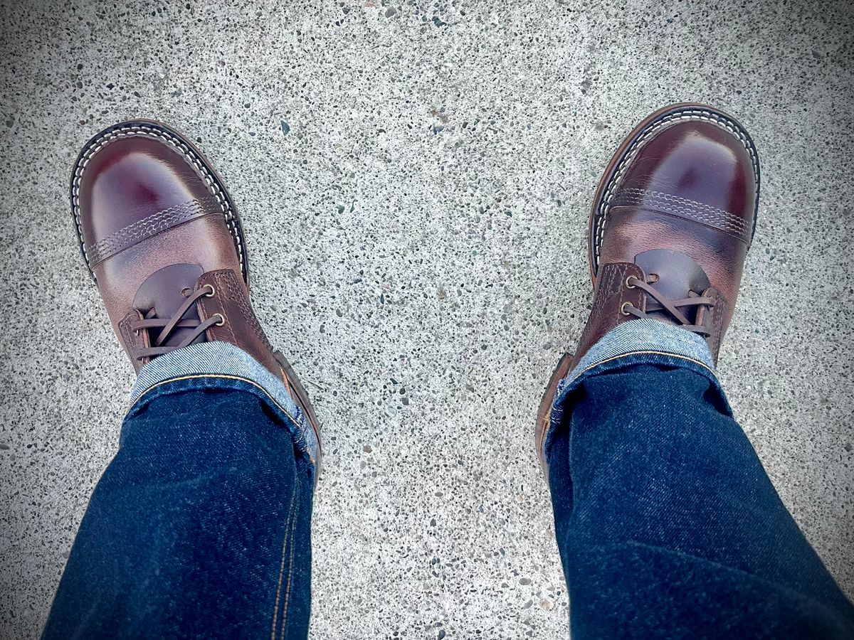 Photo by Suited_n_Booted on June 1, 2026 of the Division Road Everyday Man Boots in Italian Brown Cypress.