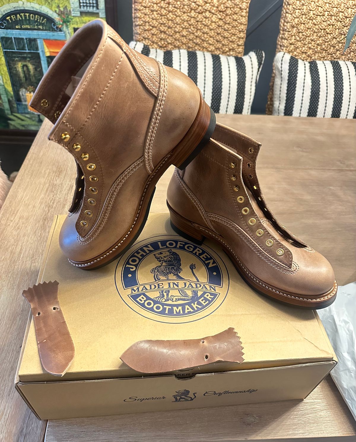 Photo by Suited_n_Booted on February 11, 2026 of the John Lofgren Donkey Puncher Boots in Horween Natural Chromexcel Horsehide.